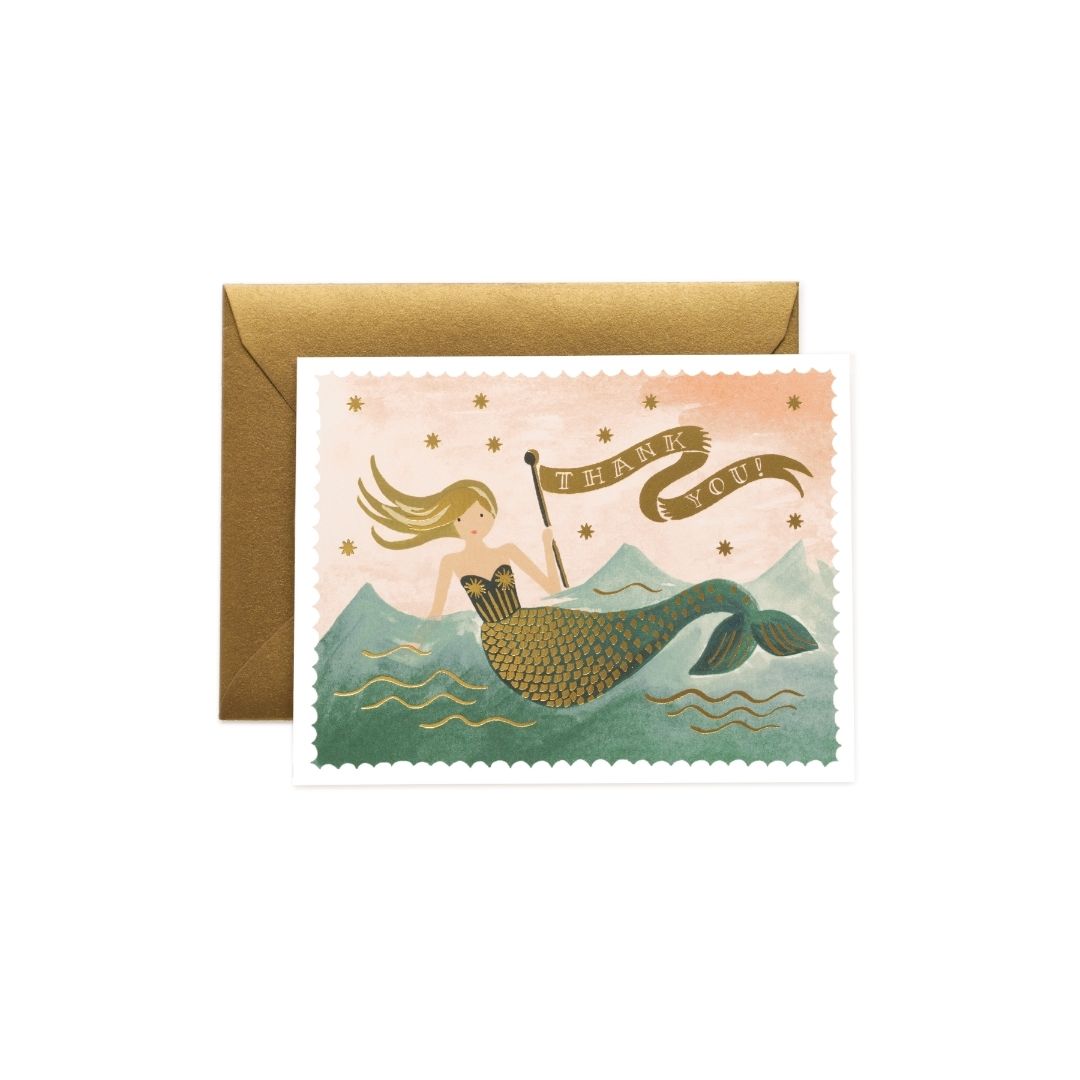 Vintage Mermaid Thank You Card