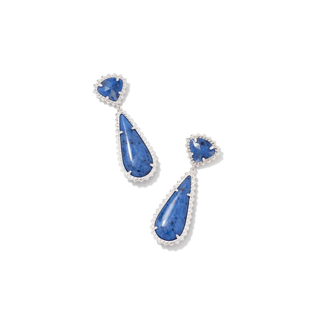Payton Silver Drop Earrings in Blue Dumortierite