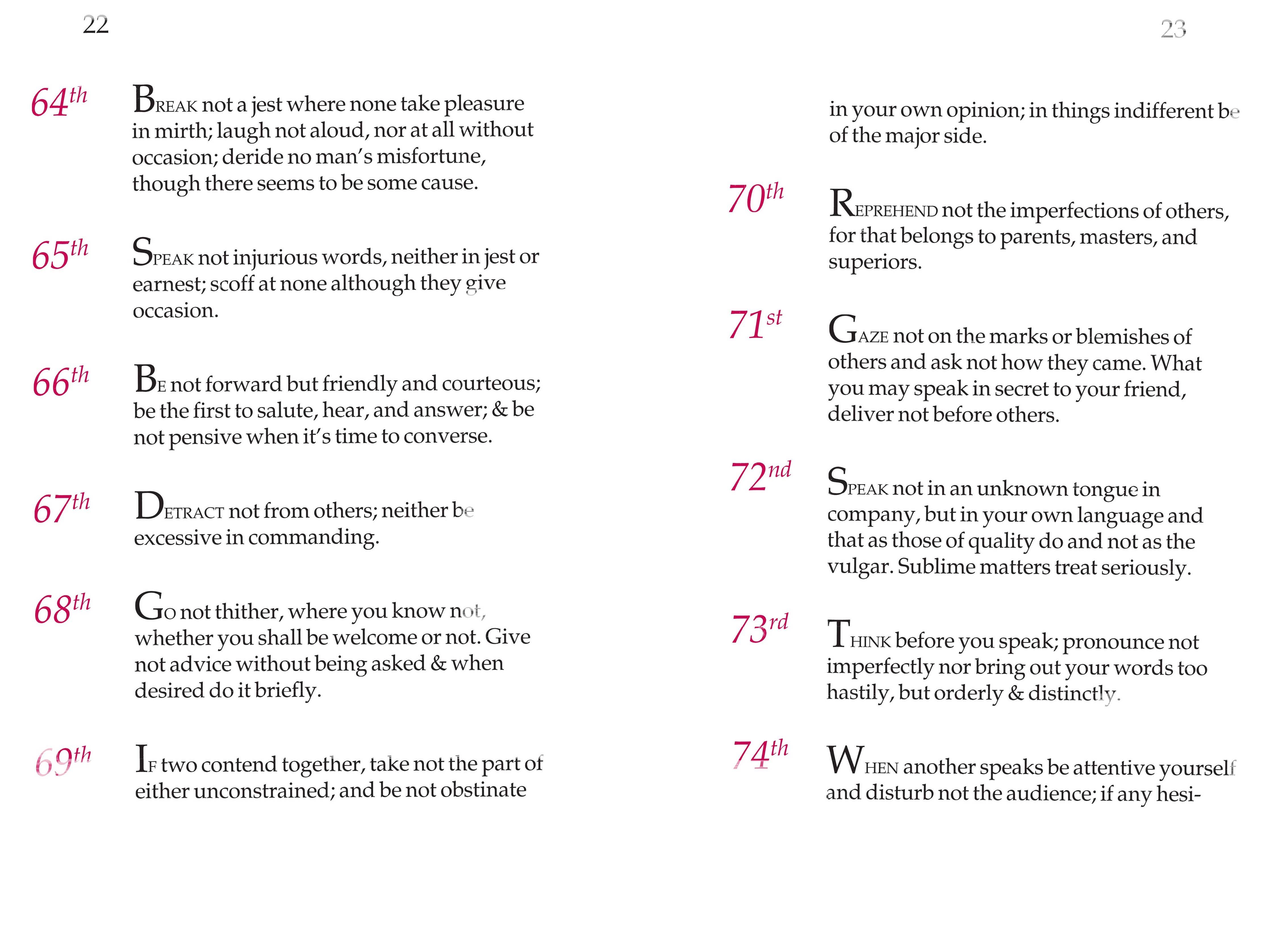 George Washington's Rules of Civility and Decent Behaviour