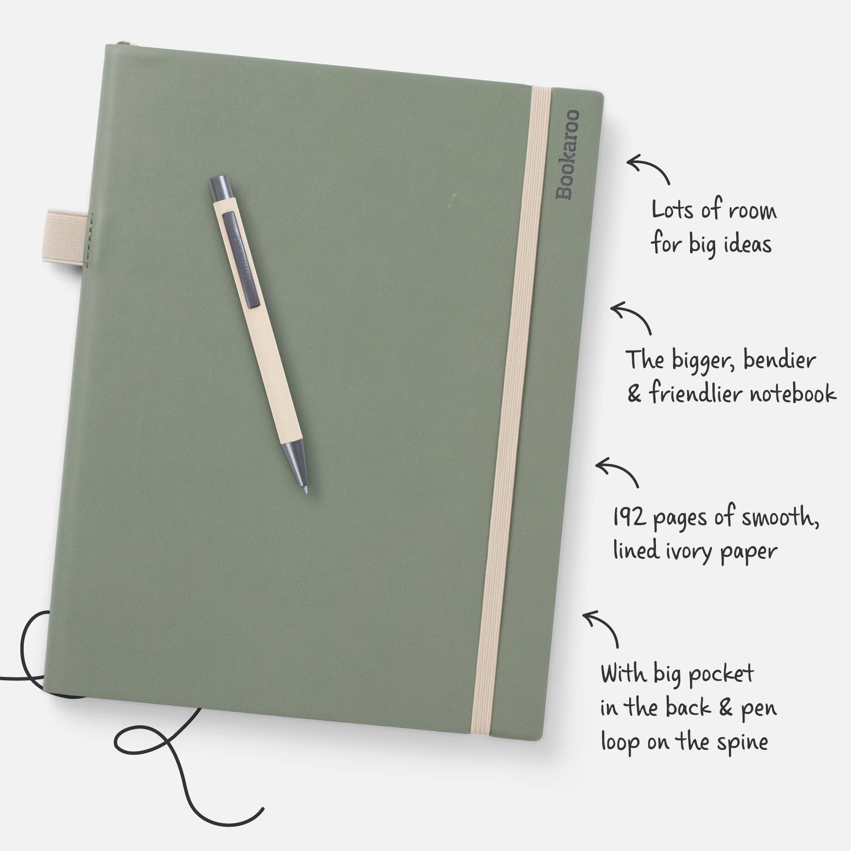 Bookaroo Bigger Things Notebook: Charcoal