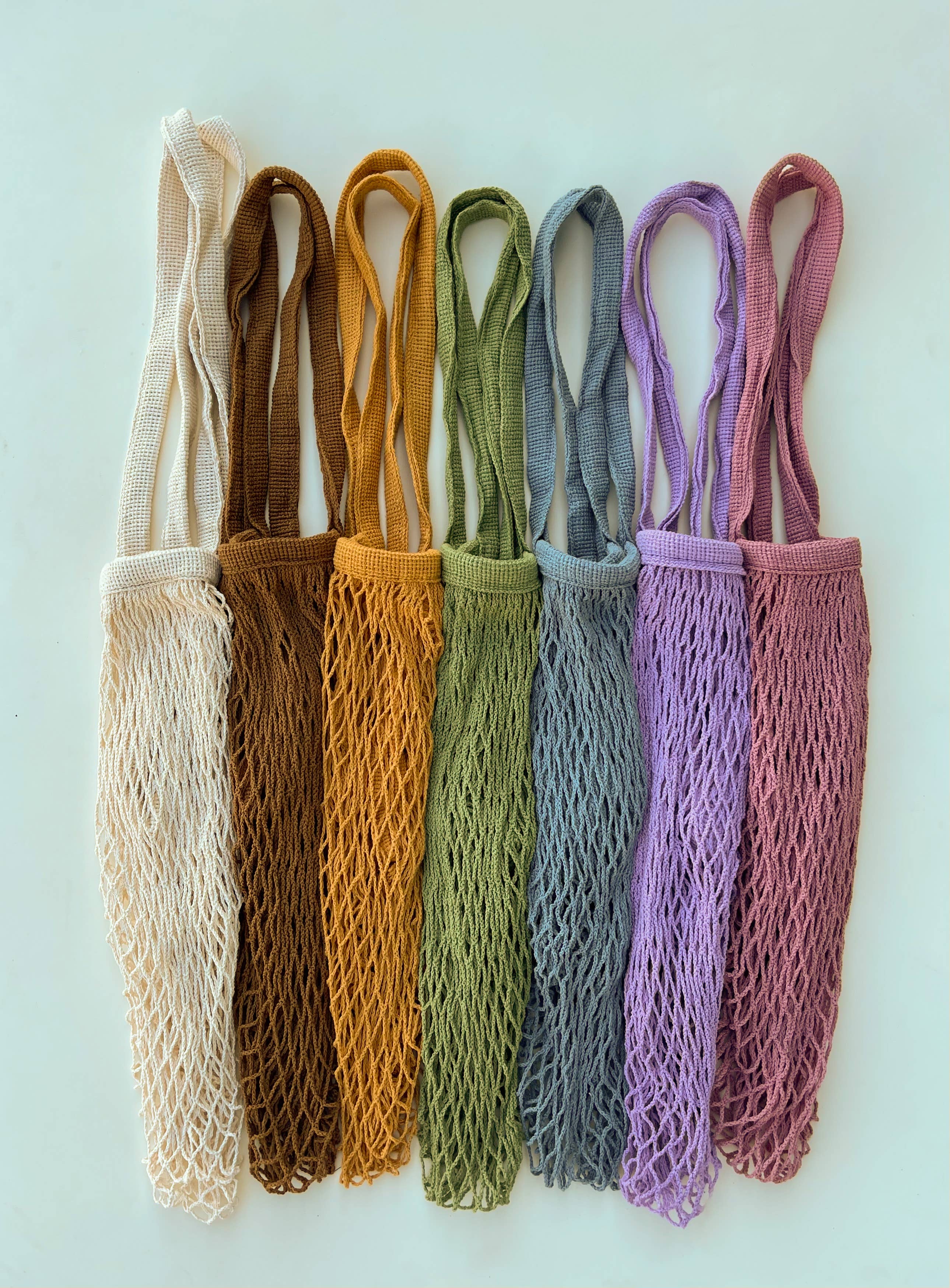 French Market Bag, Reusable Grocery Bag, Mesh Produce Bag: Beige