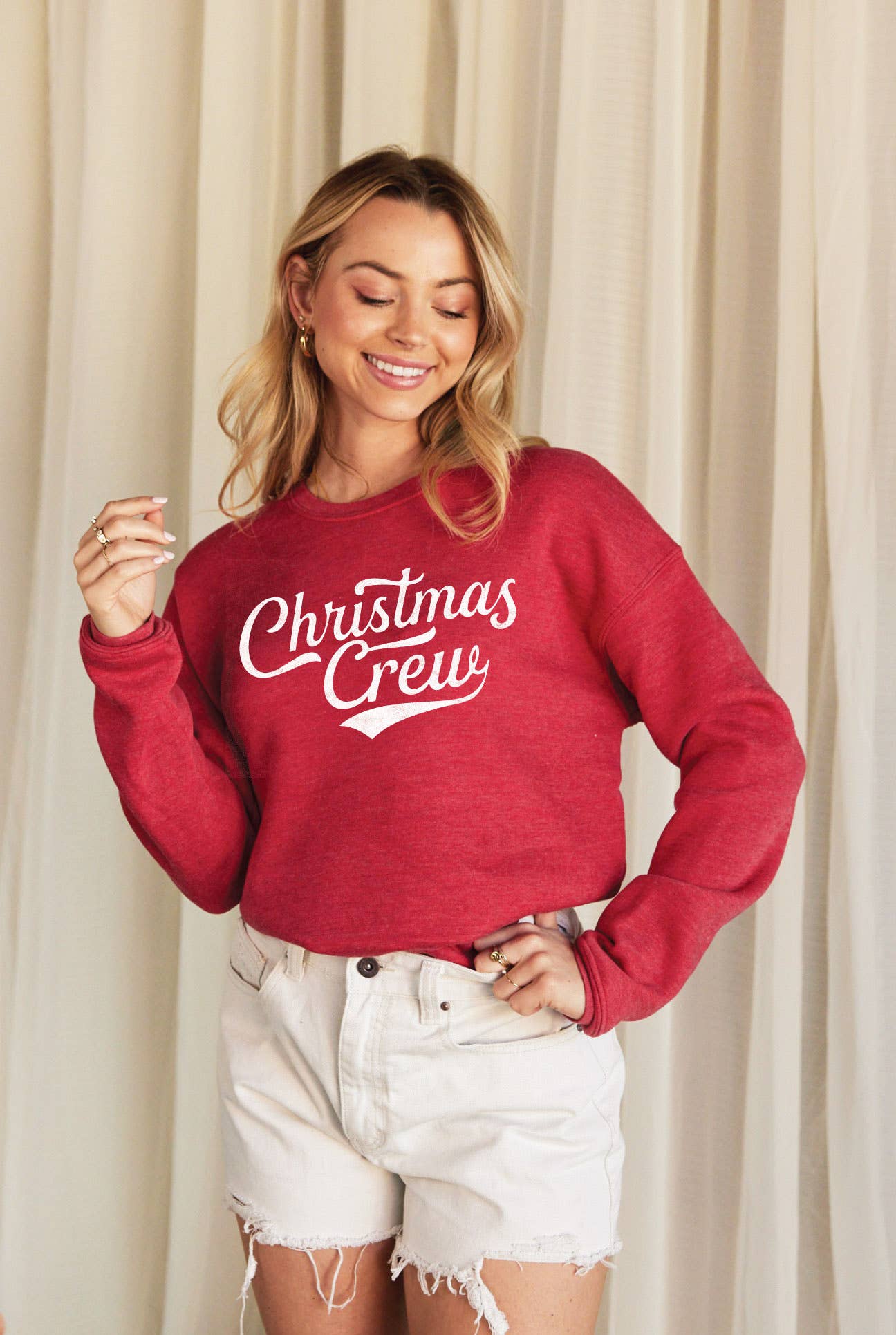 CHRISTMAS CREW Graphic Sweatshirt : HEATHER DUST / L
