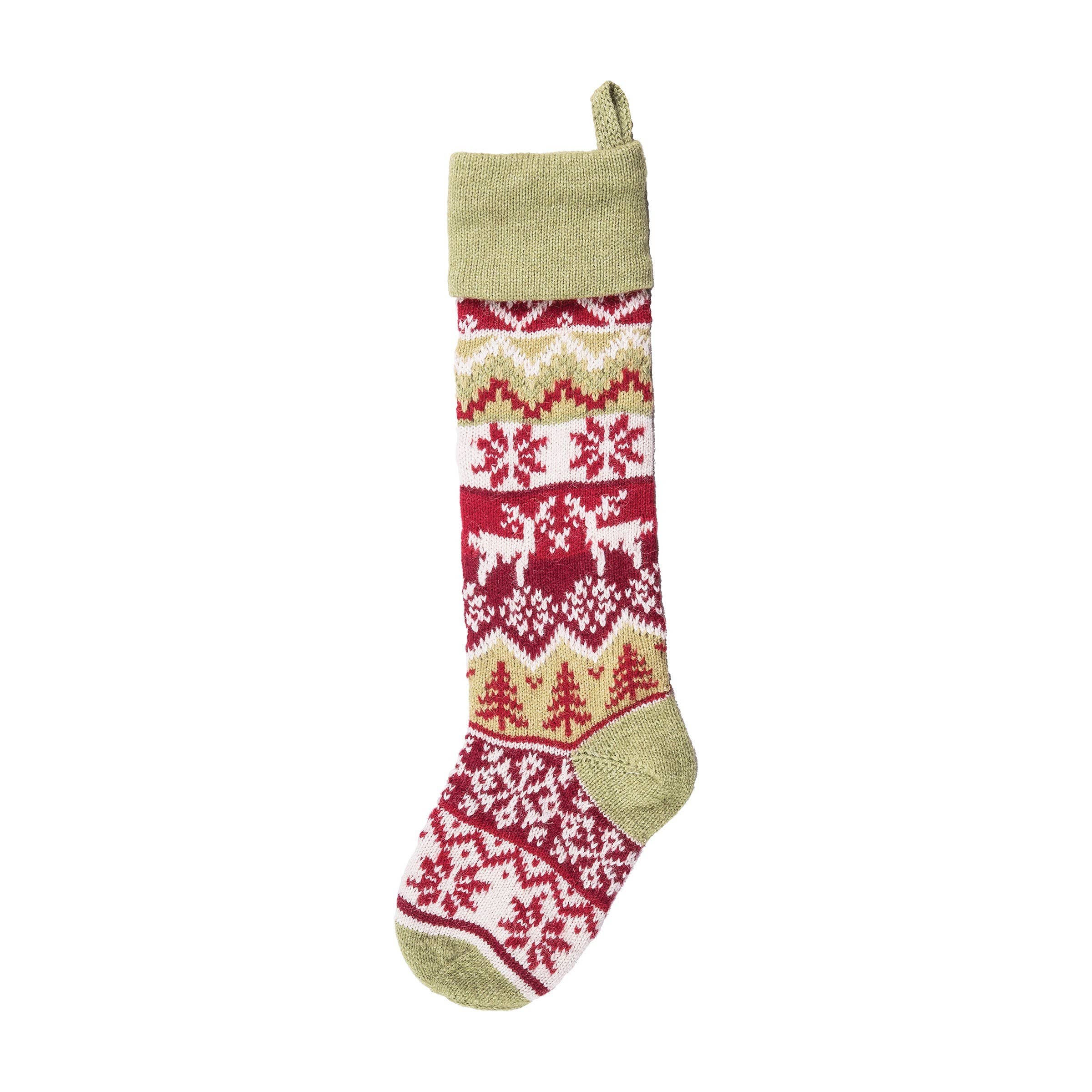 Christmas Winter Deer Knit Stocking