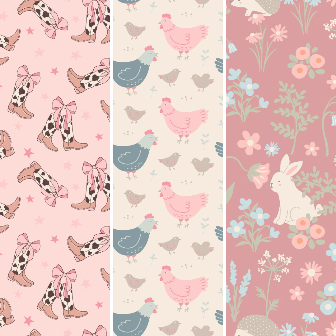 Girl's Underwear 3-Pack - Woodland Bunny/Cowhide Boots/Happy Hens: Woodland Bunny/Cowhide Boots/Happy Hens / Girl / 8 Years