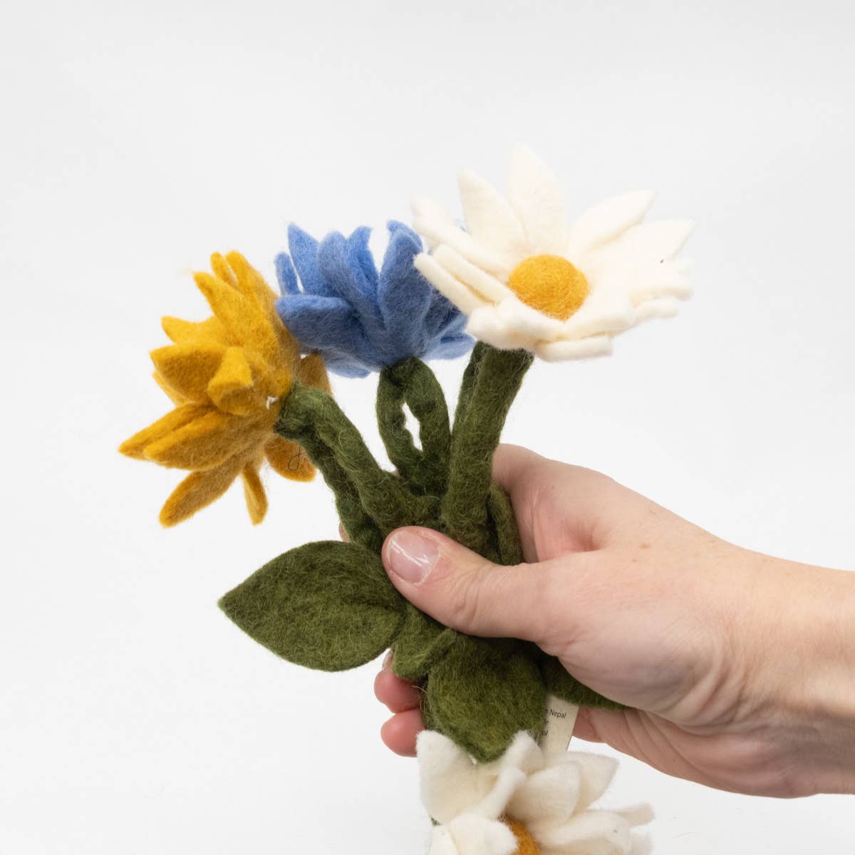 Garland - Felt Flowers - Blue, White and Yellow