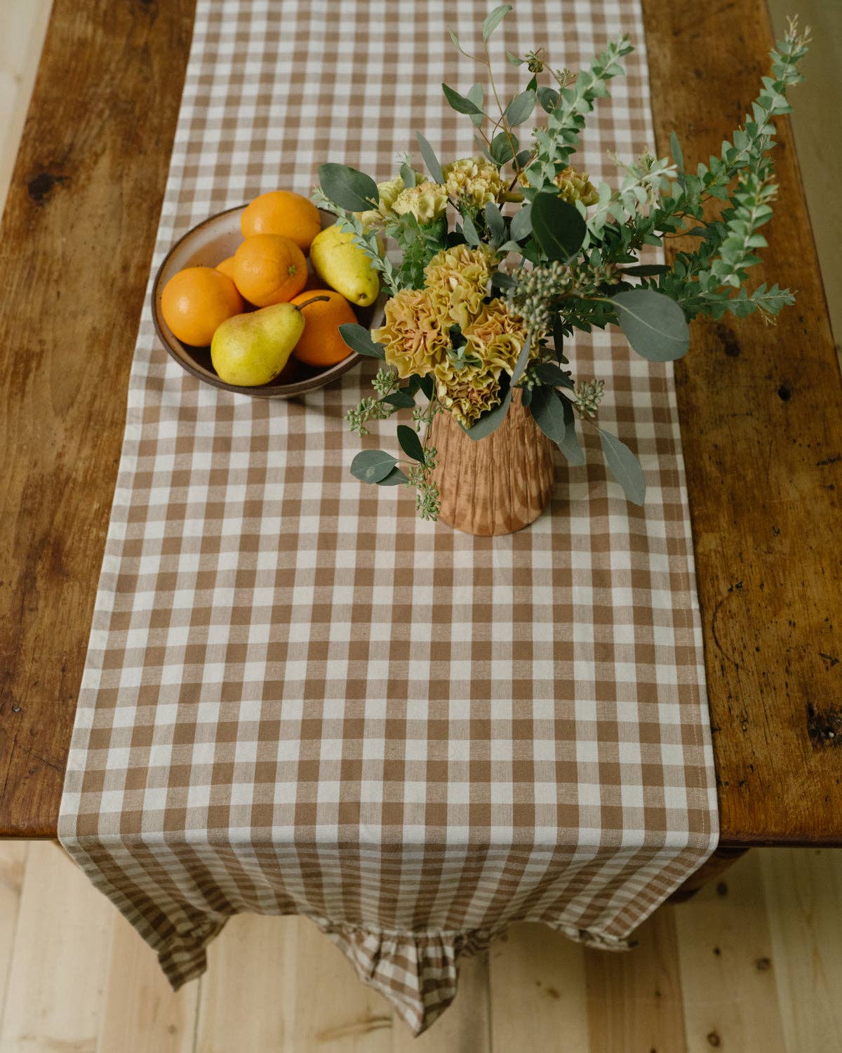 Galley and Fen - Hazelnut Gingham Table Runner