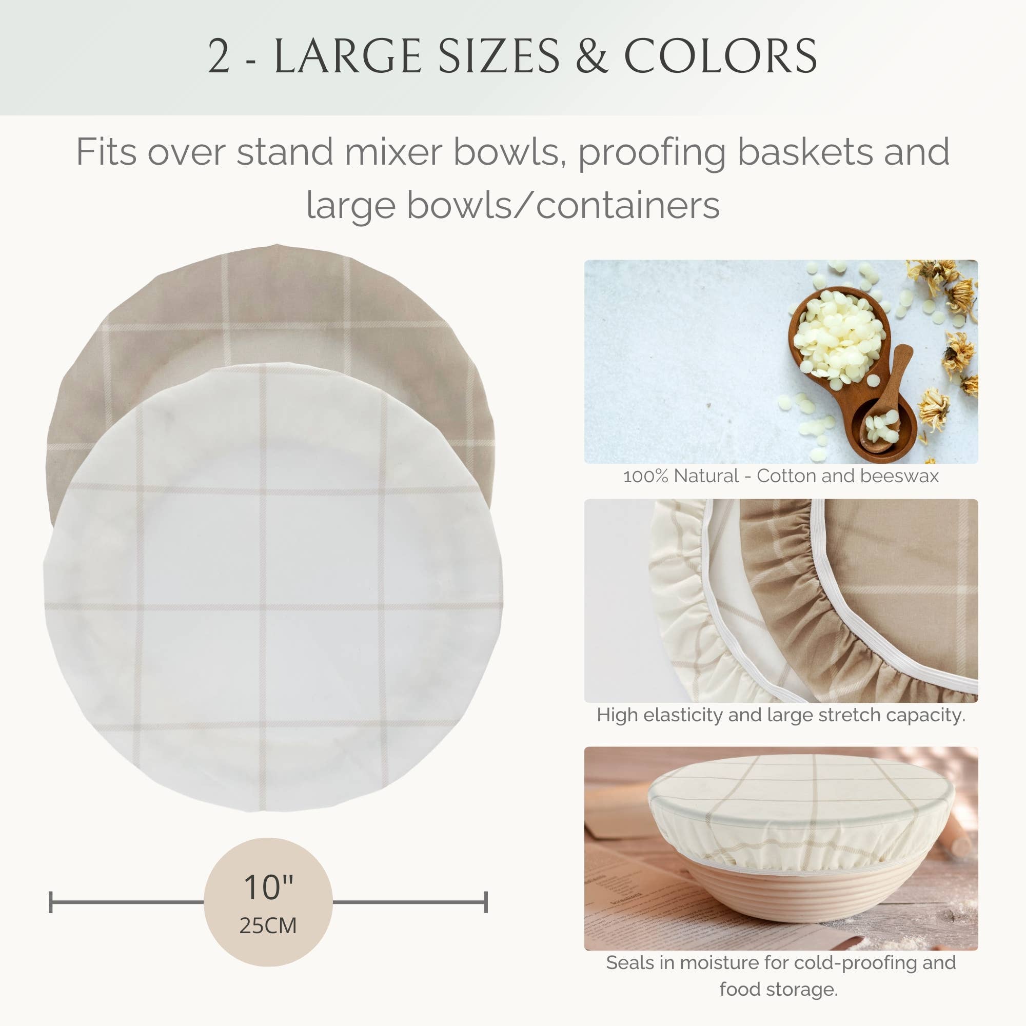 Beeswax Bowl Covers for Bread Proofing and Food Storage