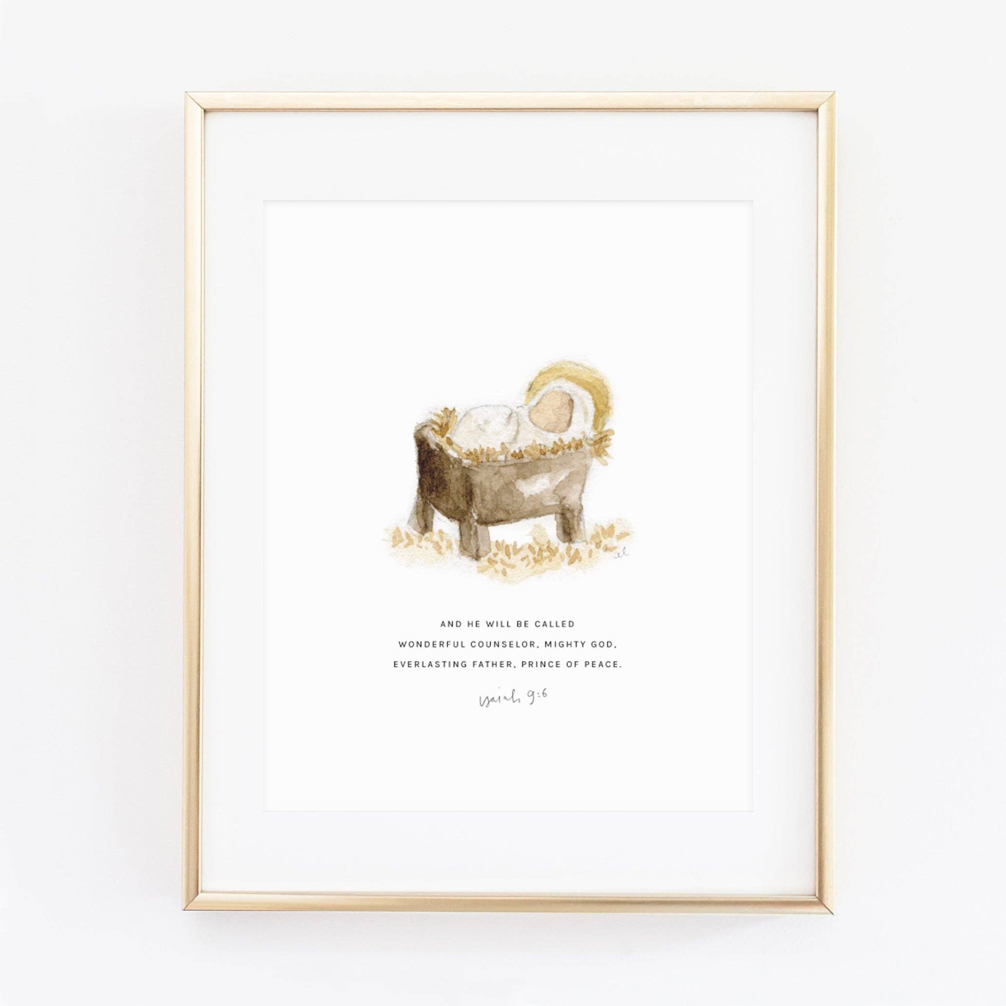 Isaiah 9:6 manger baby scripture print