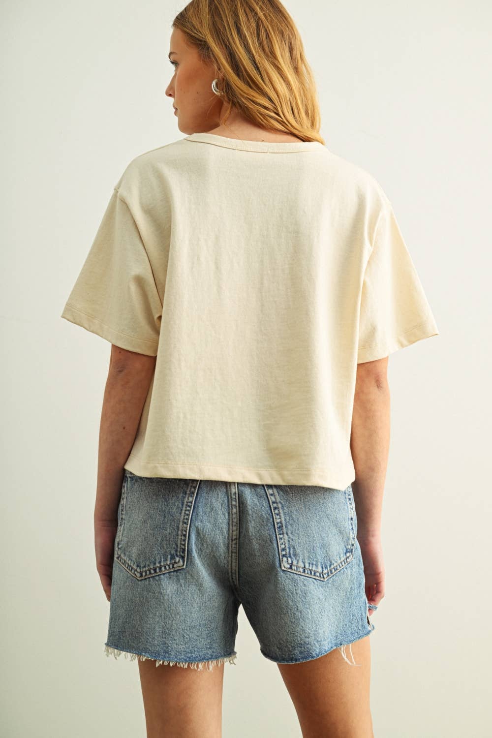 ET6399   SHORT SLEEVE LINEN KNITTED TOP: WHITE / L