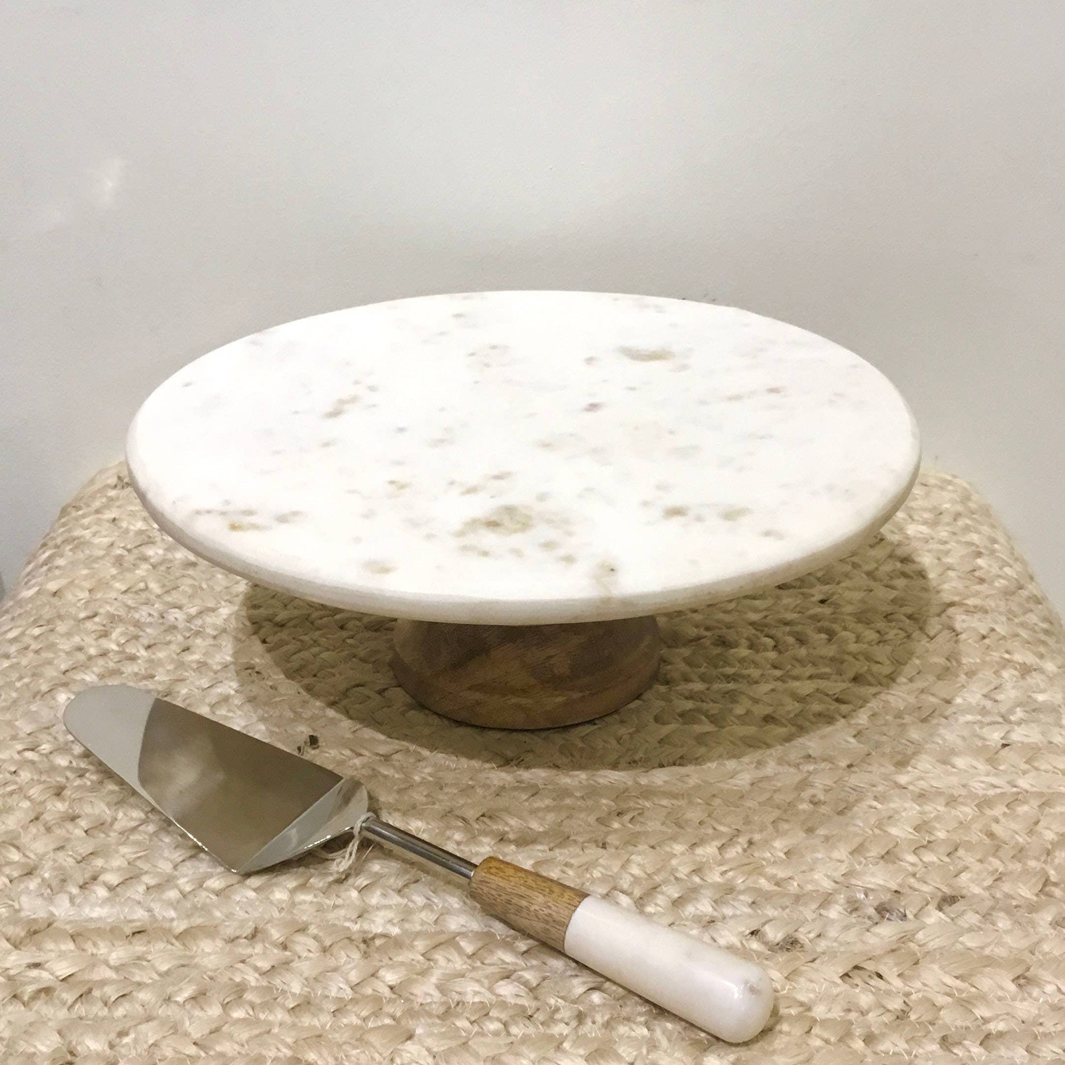 Marble & Wood Pie Server