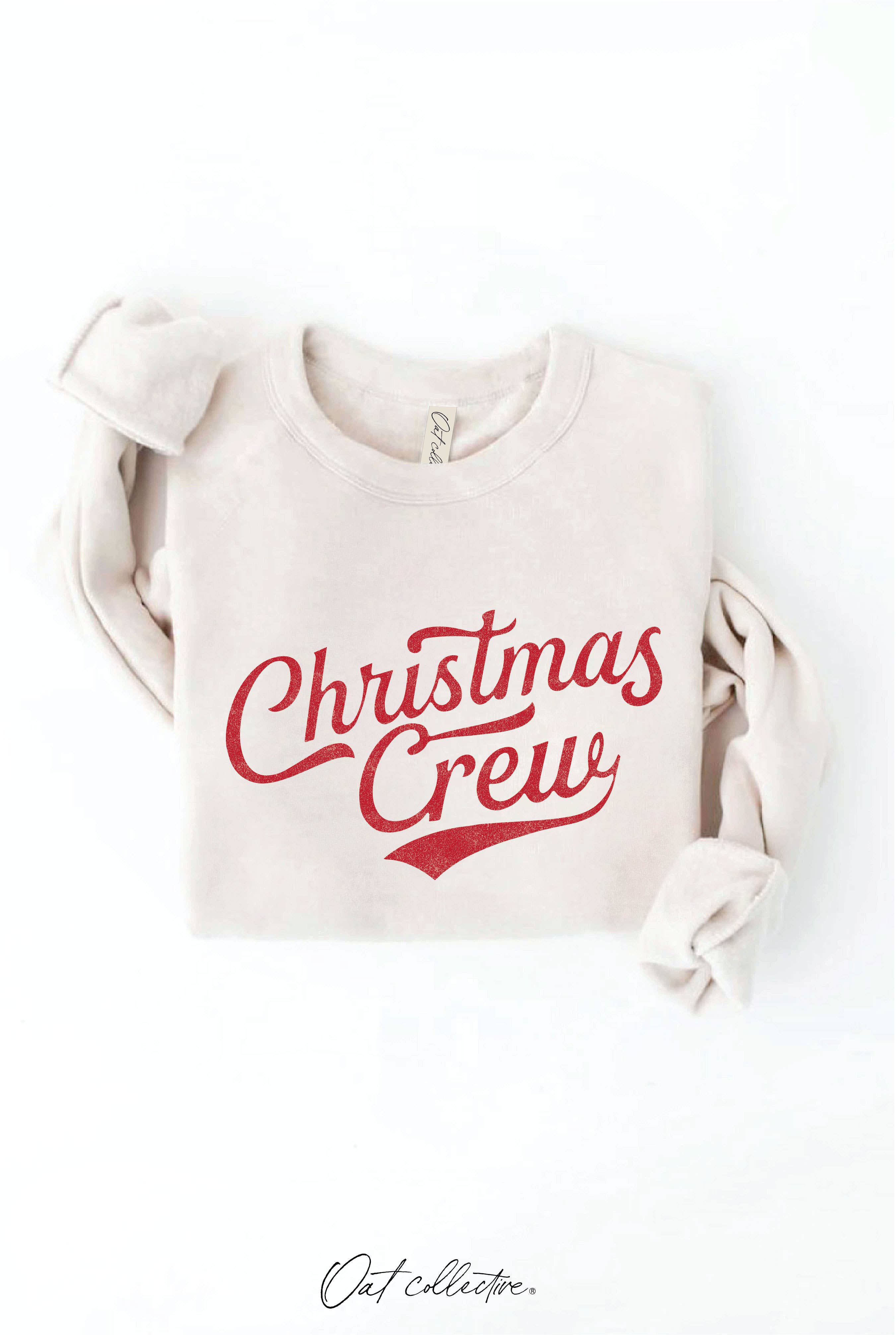 CHRISTMAS CREW Graphic Sweatshirt : HEATHER DUST / L