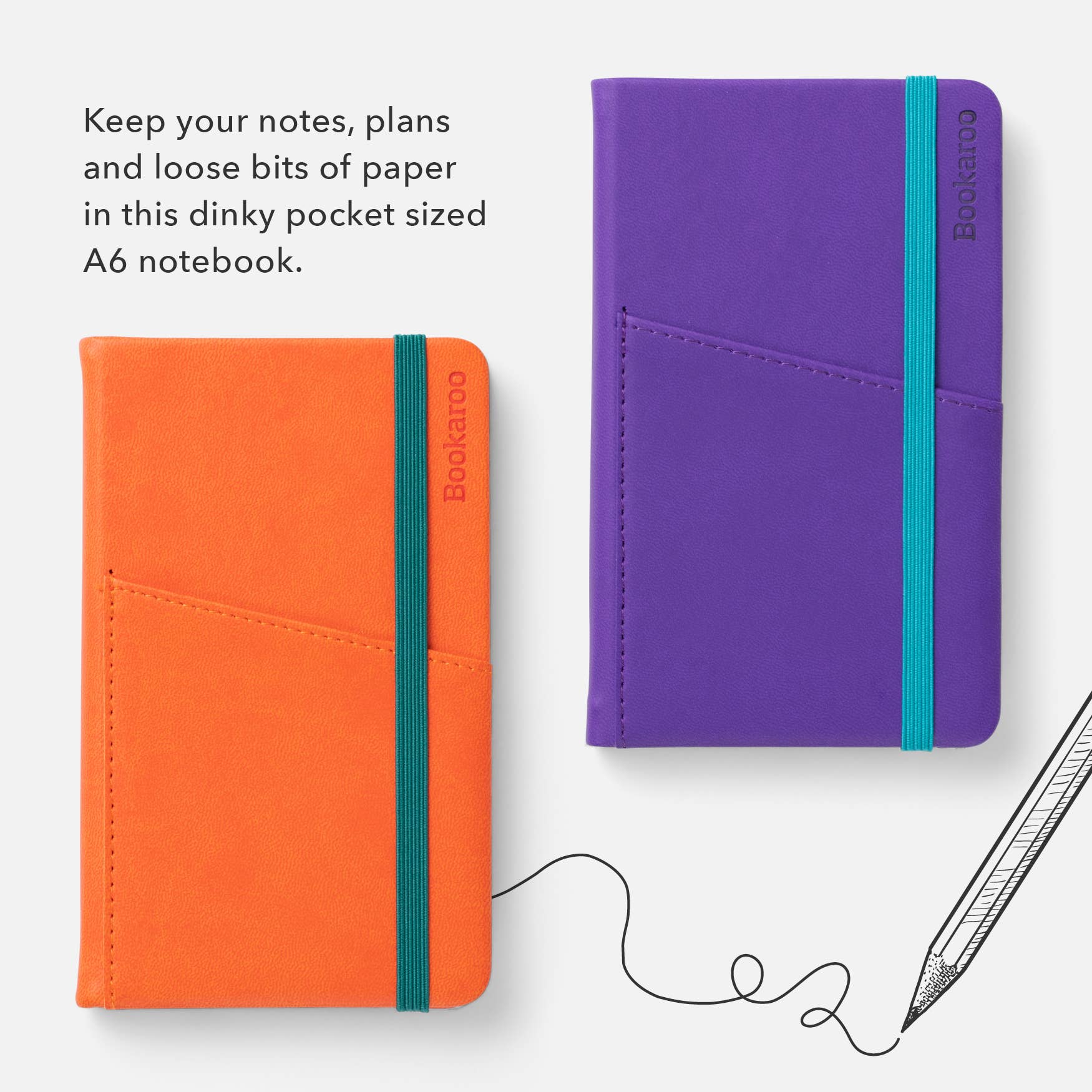 Bookaroo A6 Pocket Notebook: Orange