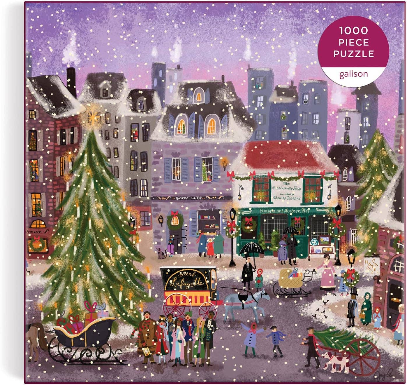 Joy Laforme Christmas Square 1000 Piece Puzzle in Square Box