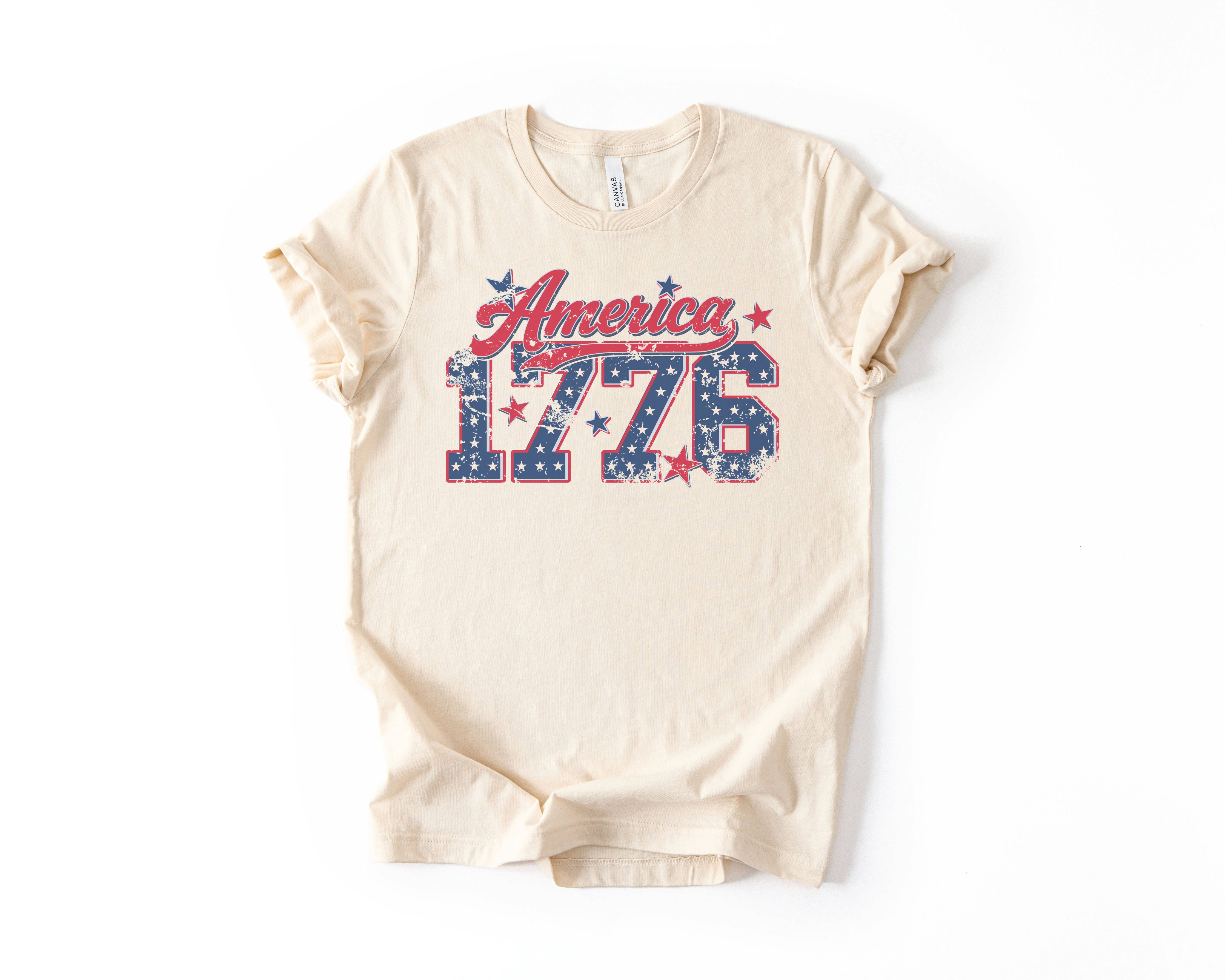 1776 America | Patriotic T Shirt | Usa Tee 4th of July : Heather Natural / Unisex-Large