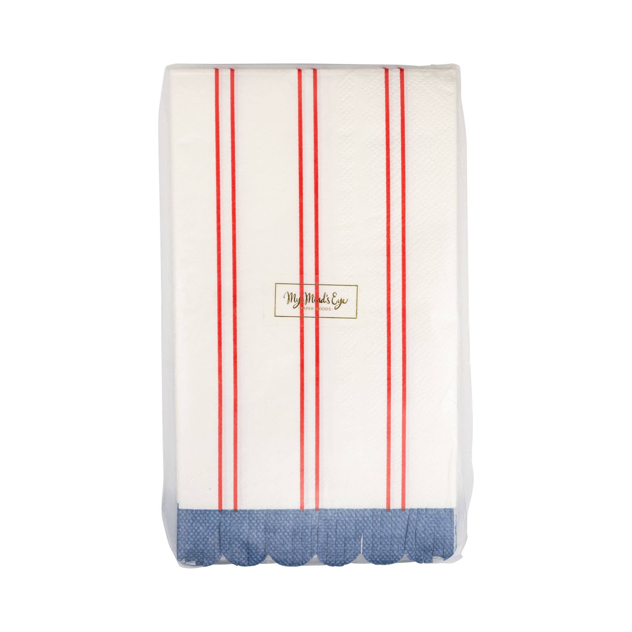 Red Striped Paper Dinner Napkin