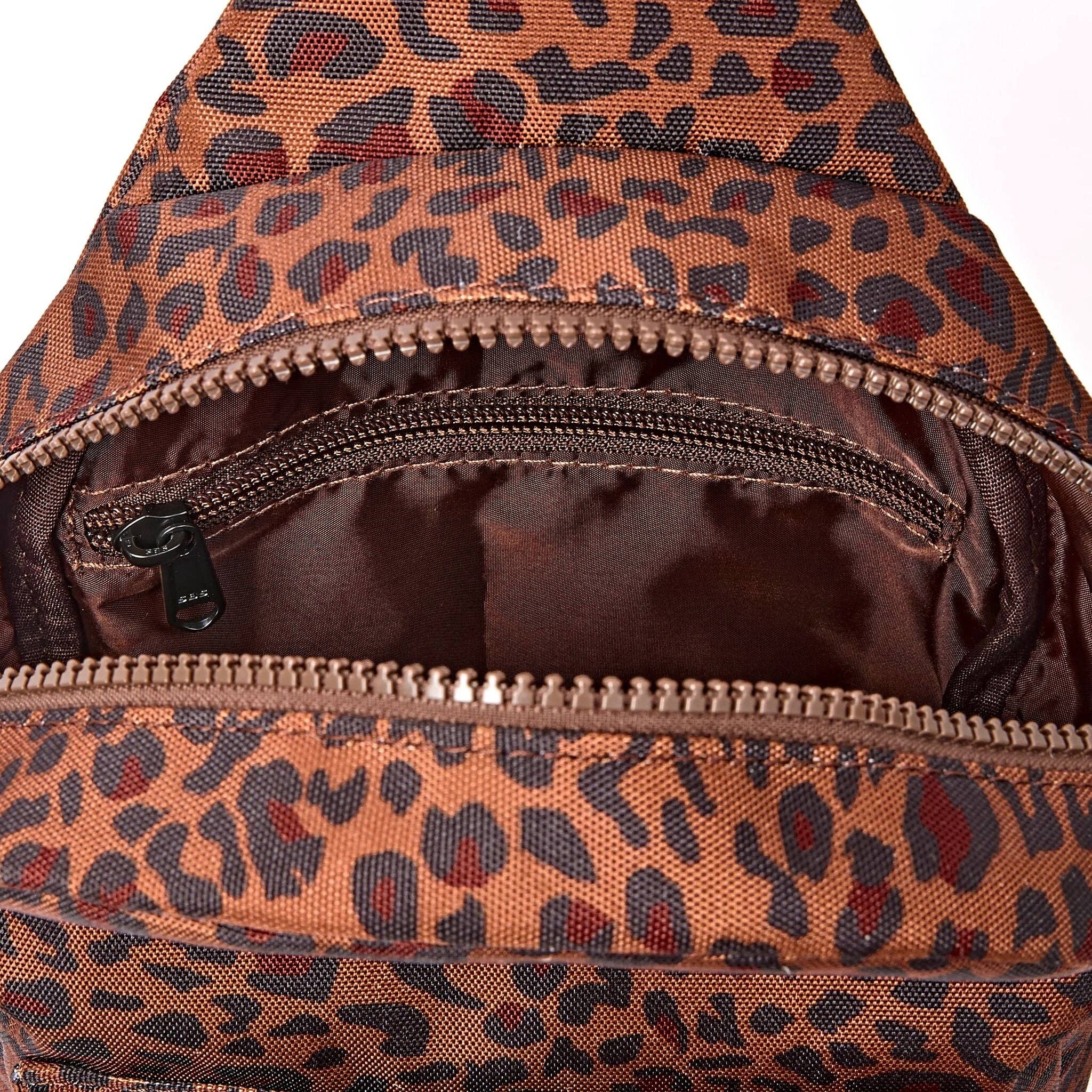 Willesden Sling in Mini Leopard Canvas: Large