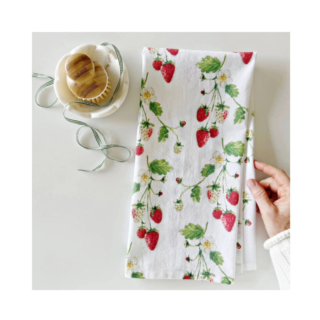 Strawberry Cotton Flour Sack Tea Towel