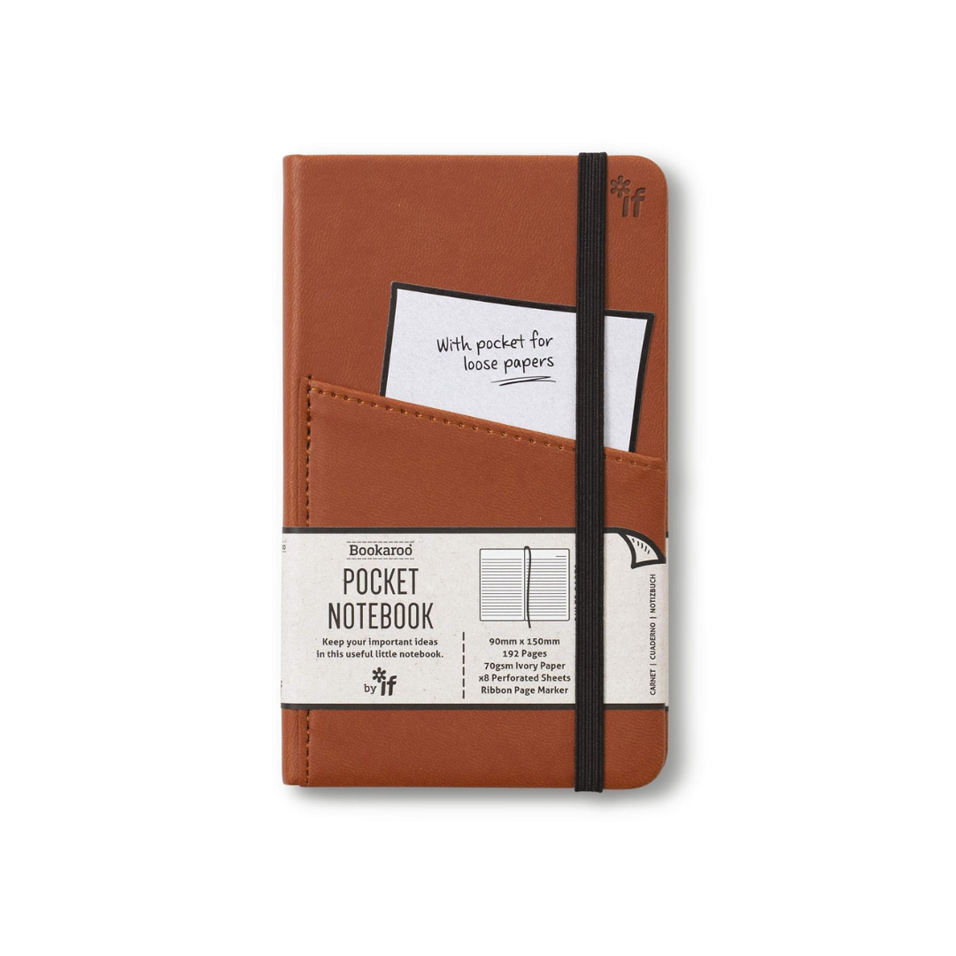 Brown Bookaroo Pocket Notebook Journal A6