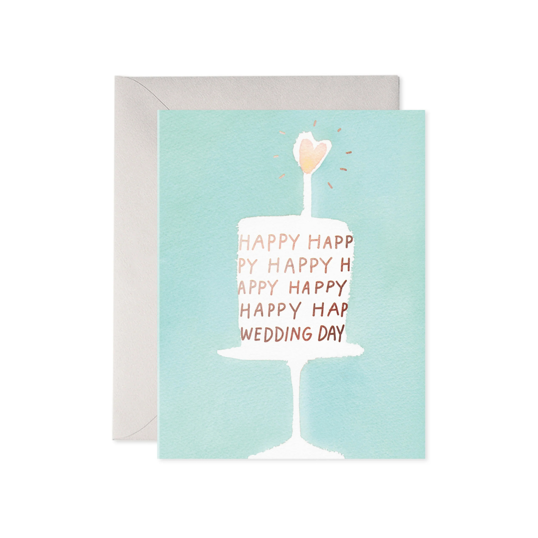 Happy Wedding Day Cake Card