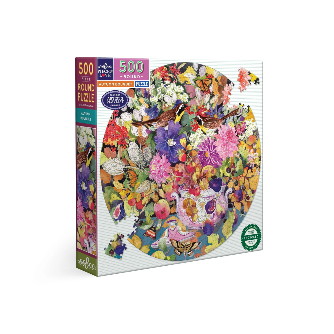Autumn Bouquet 500 Piece Round Puzzle