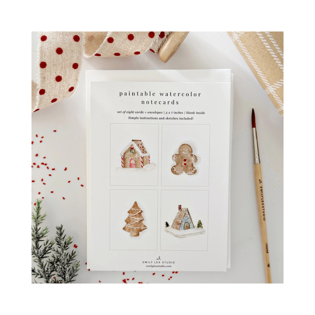 Gingerbread Paintable Notecards
