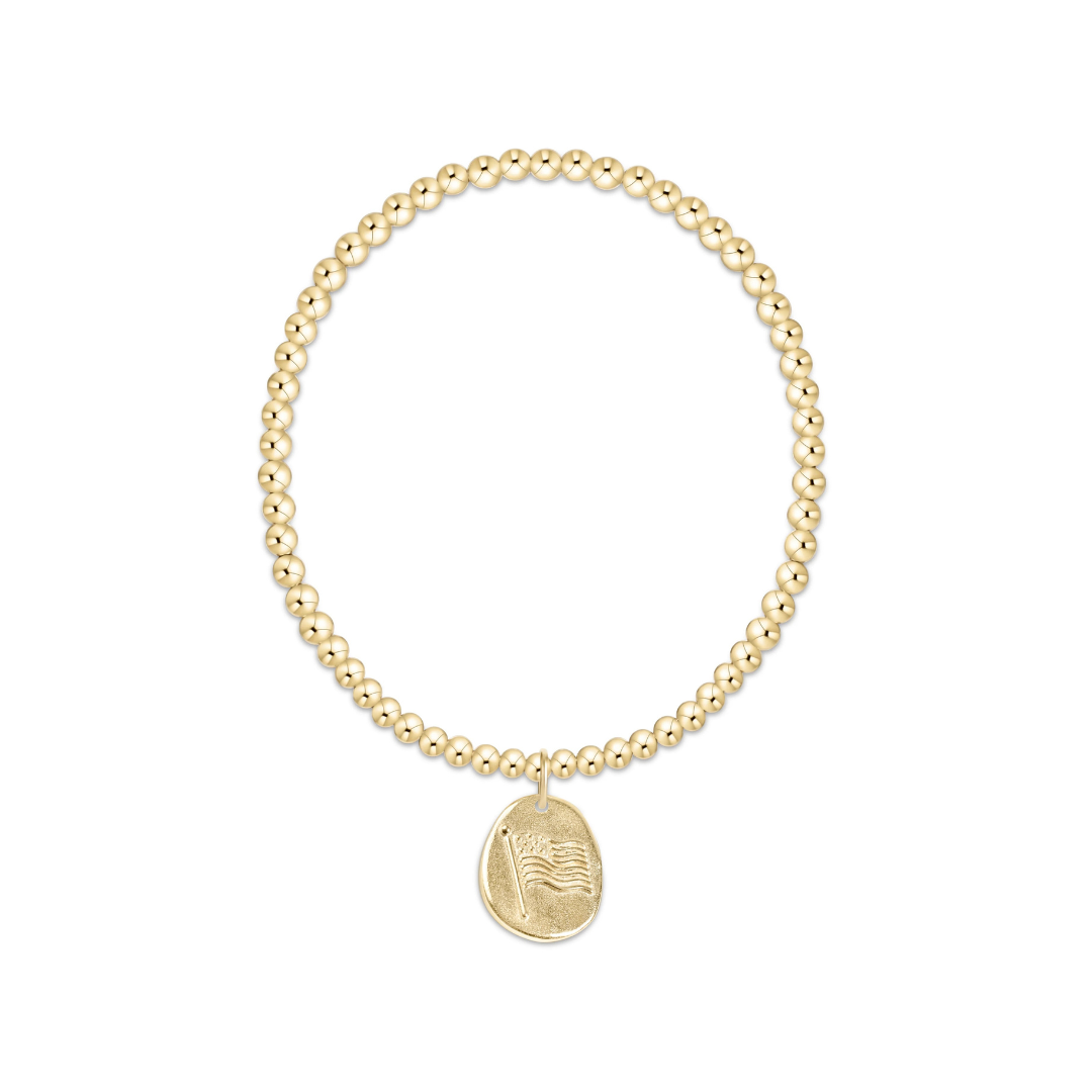 classic gold 3mm bracelet - inspire america gold disc