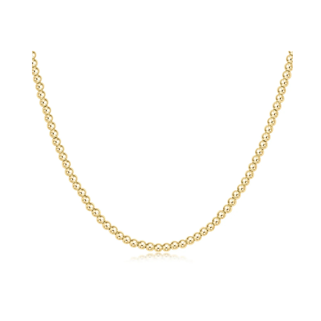 Gold Classic 3mm Bead Choker 15"