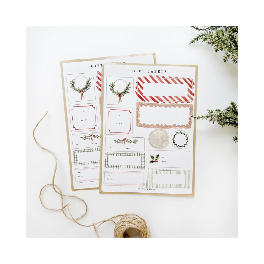 Gift Label Sticker Sheets