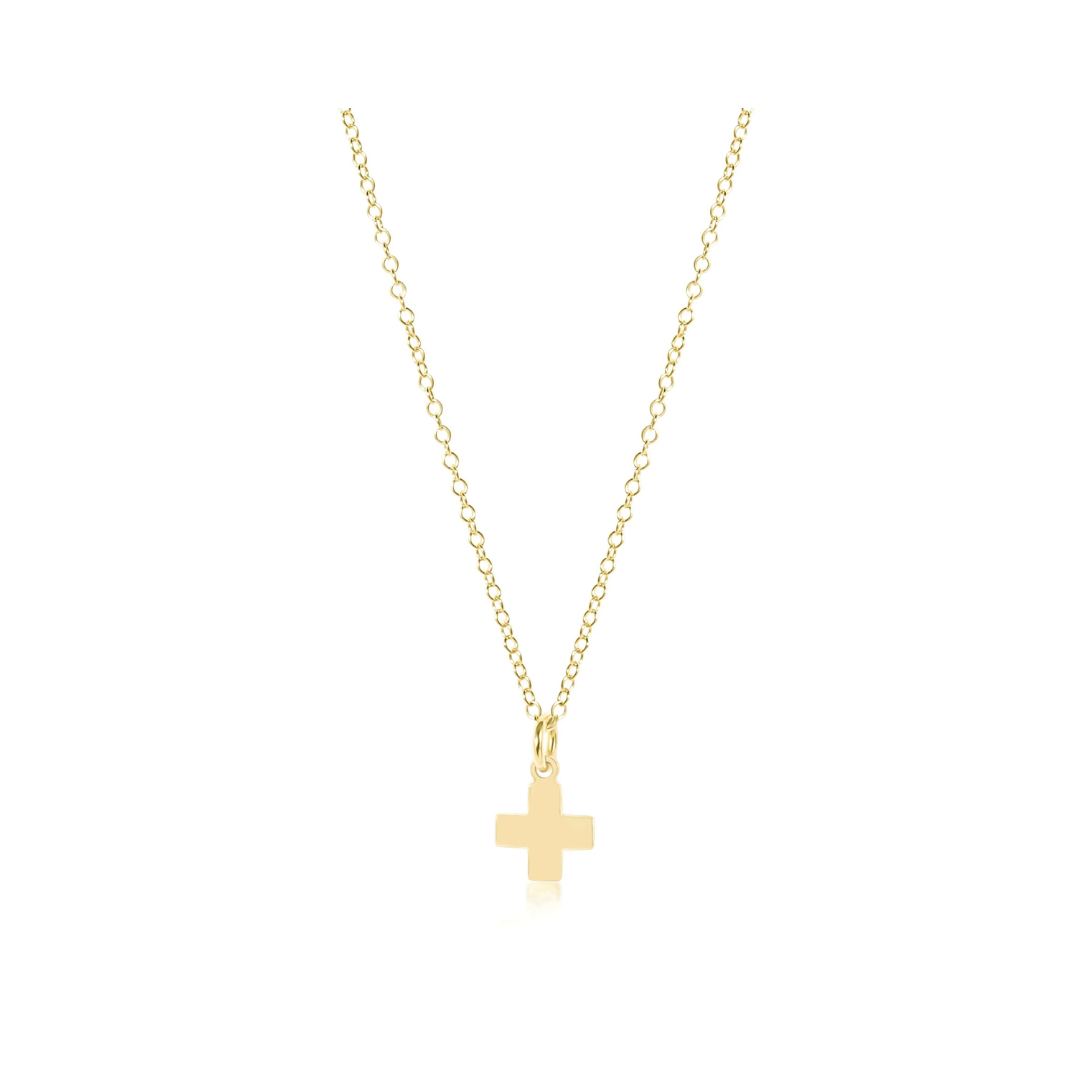 Gold Signature Cross 16" Necklace