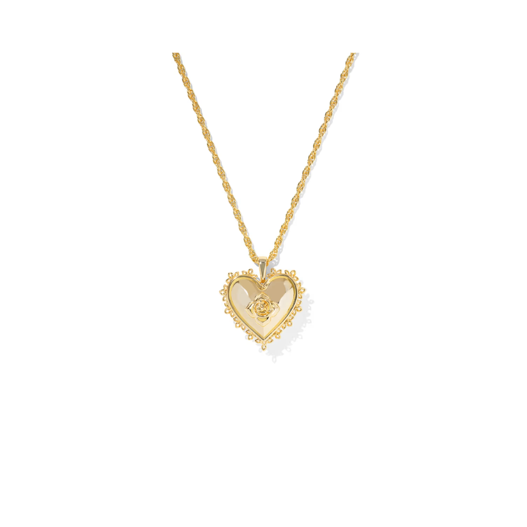 Mallory Rose Locket Necklace in Gold