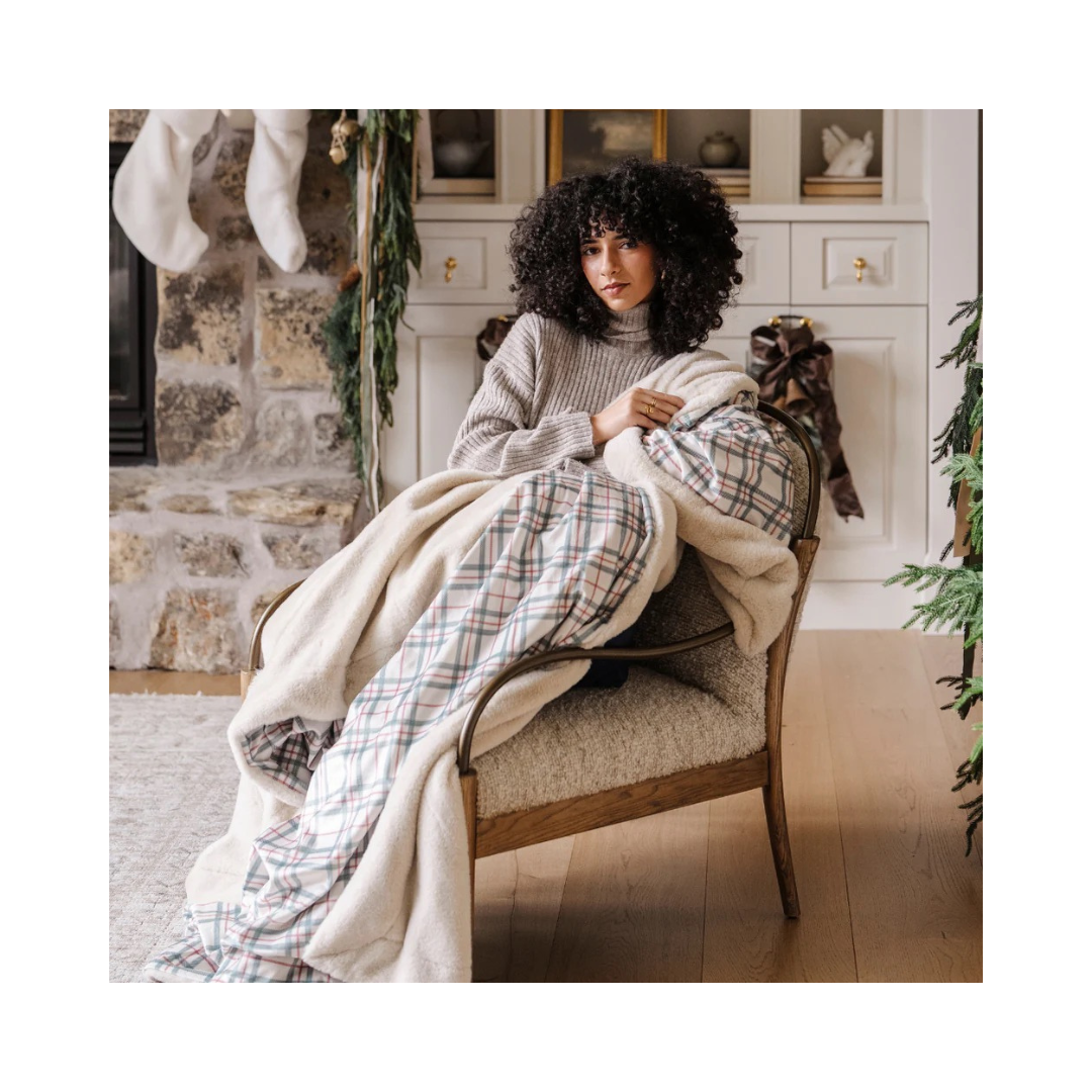 Holiday Plaid Minky Lush Throw Blanket