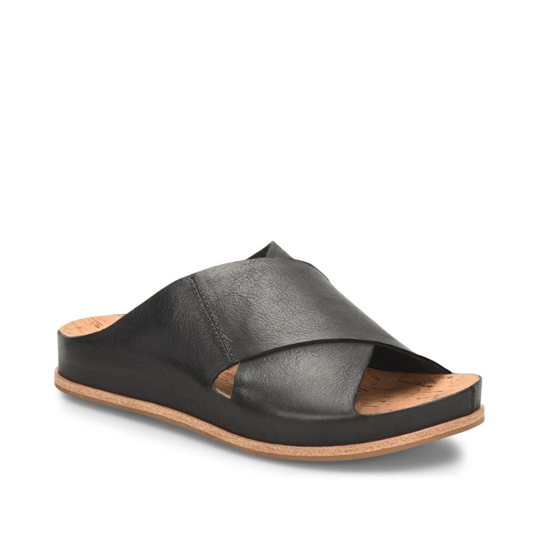 Tutsi Dual Band Slip On Sandal in Black