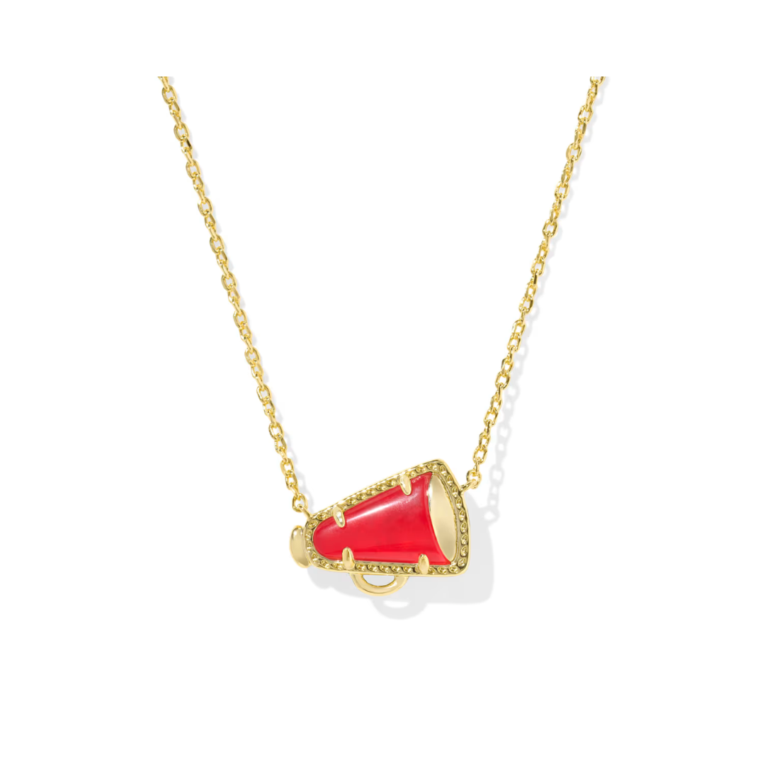 Cheer Gold Short Pendant Necklace in Red Illusion
