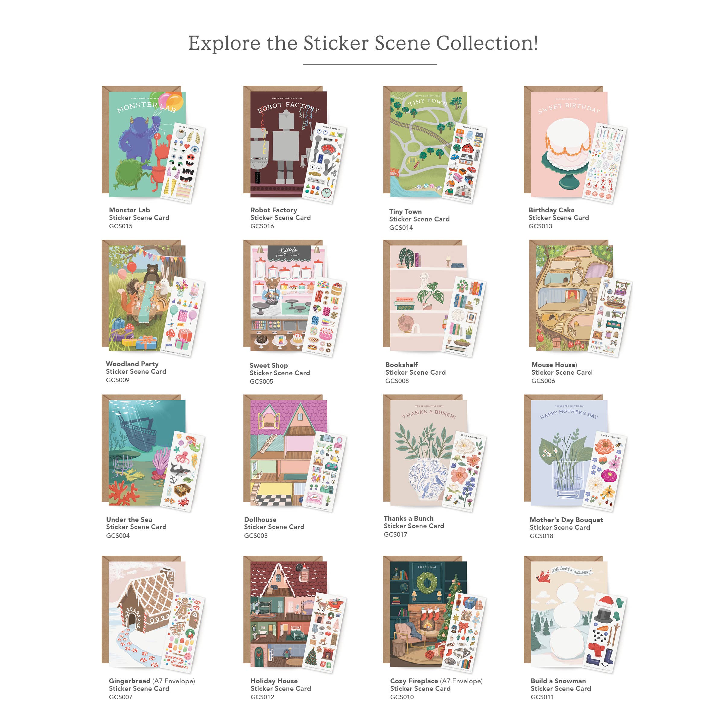 Sticker Scene Card - Sweet Shop