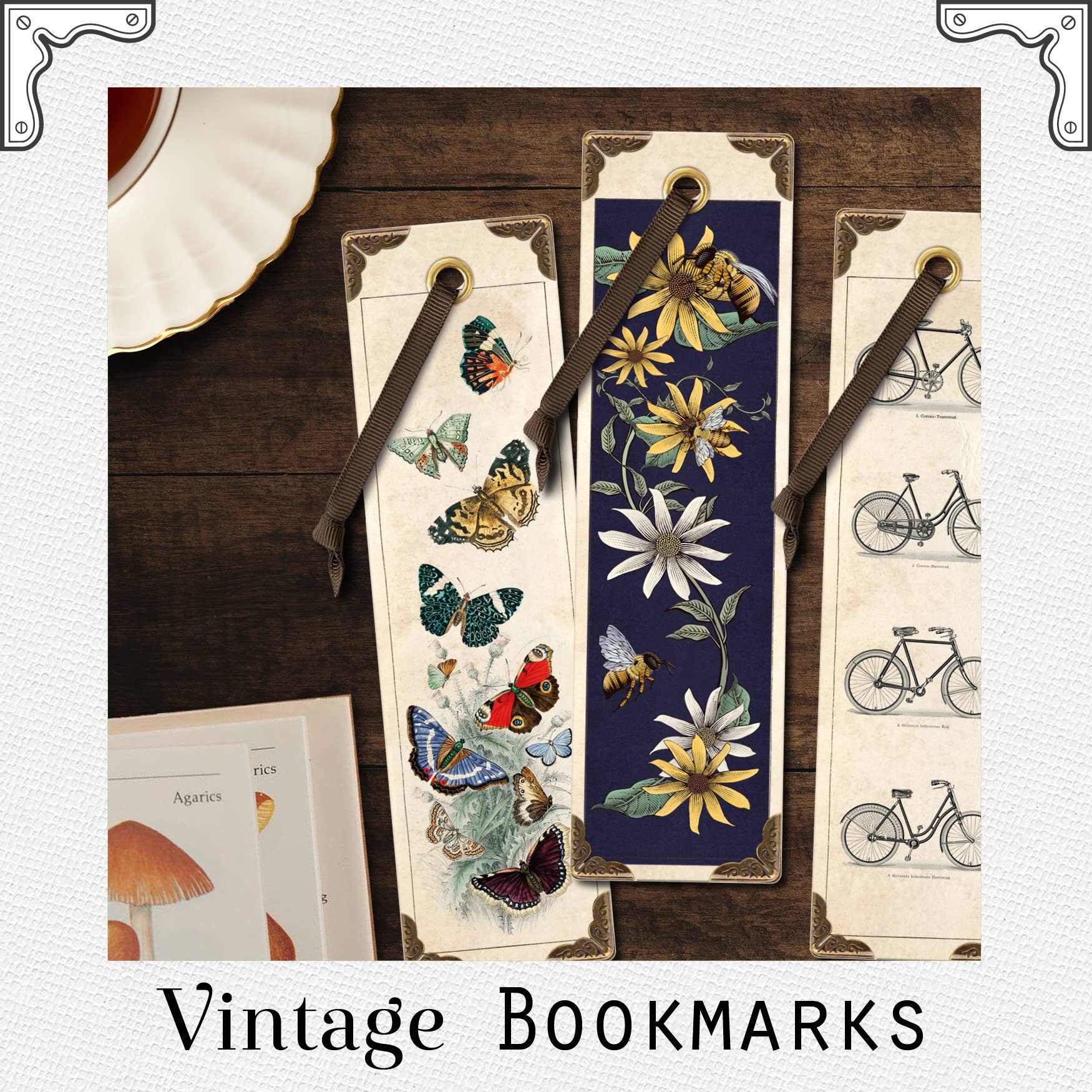 Vintage Bookmarks: Fungi