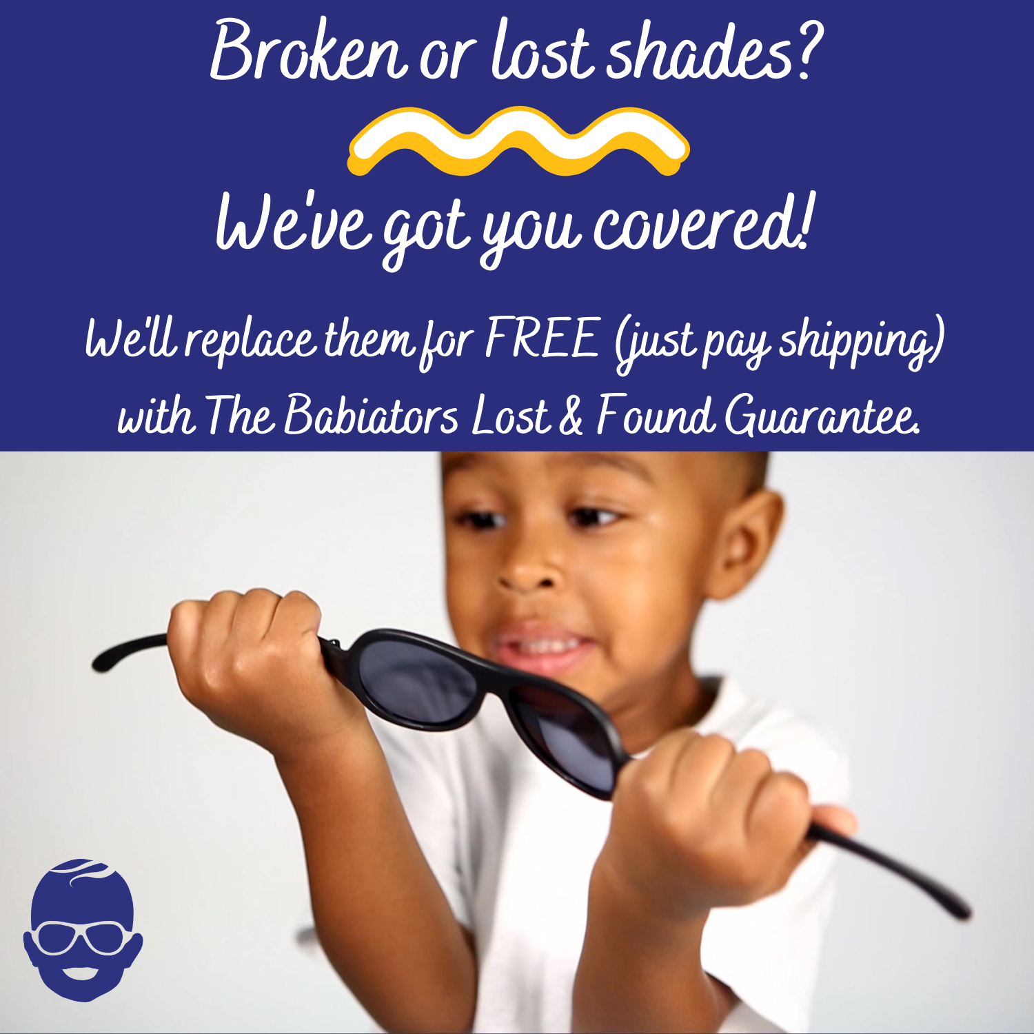 Jet Black Navigator Baby and Kids Sunglasses: Ages 6+