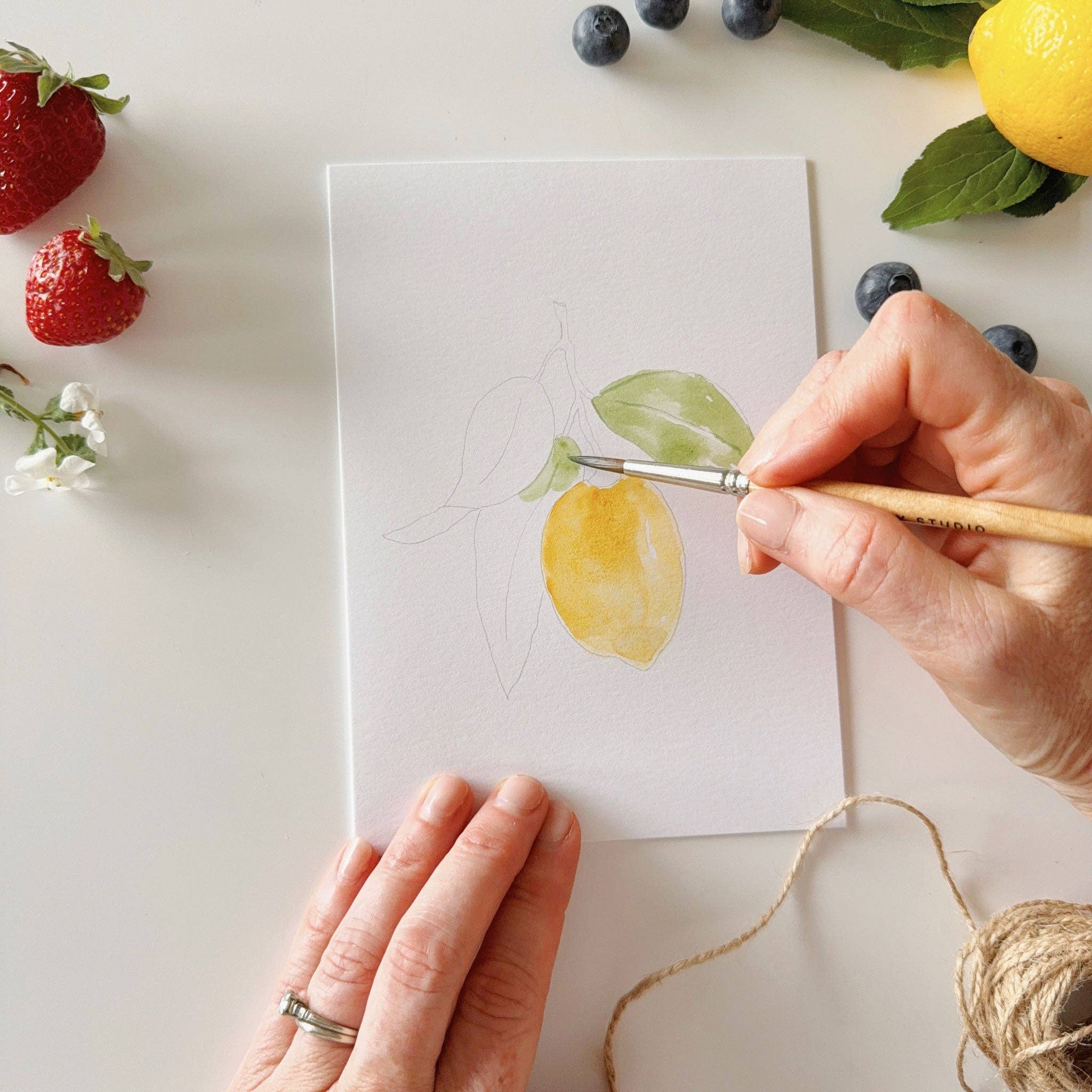 Fruit paintable notecards