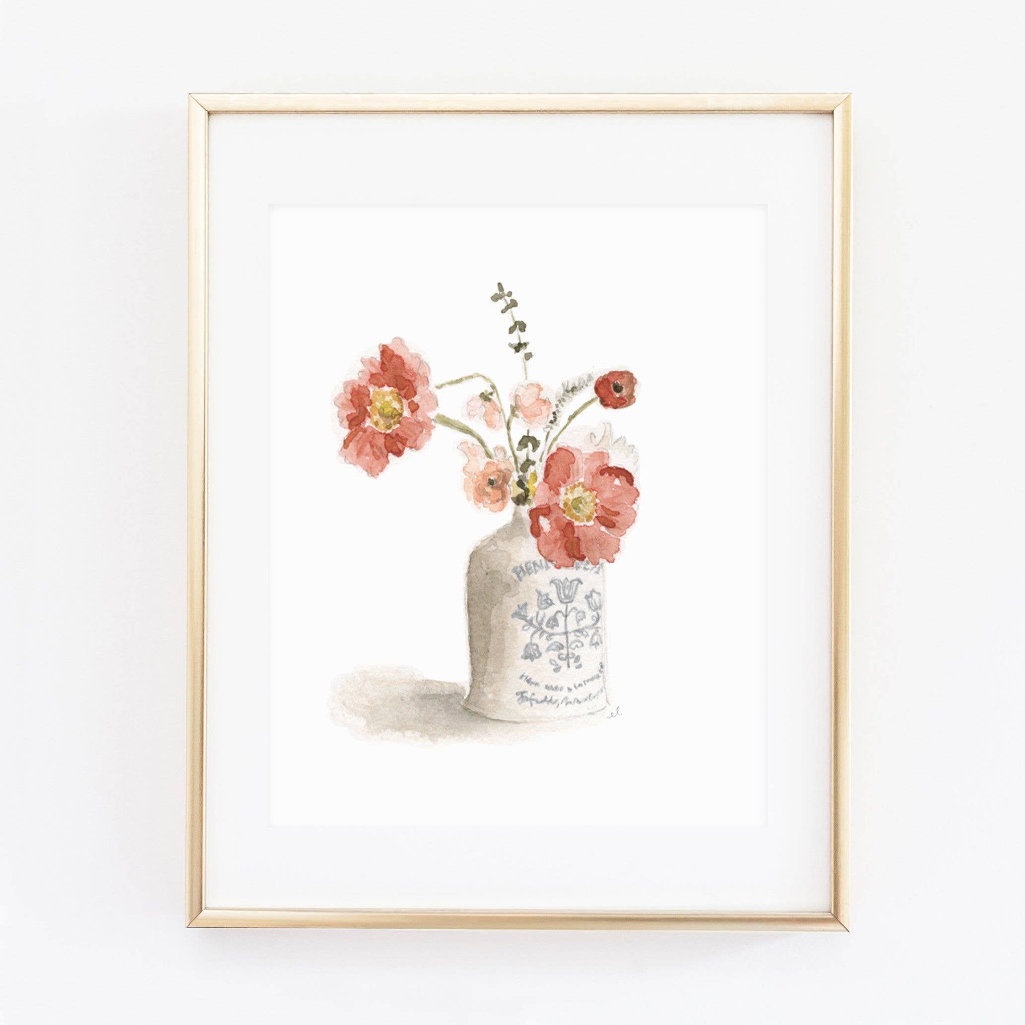 Vintage bouquet art print: 11x14