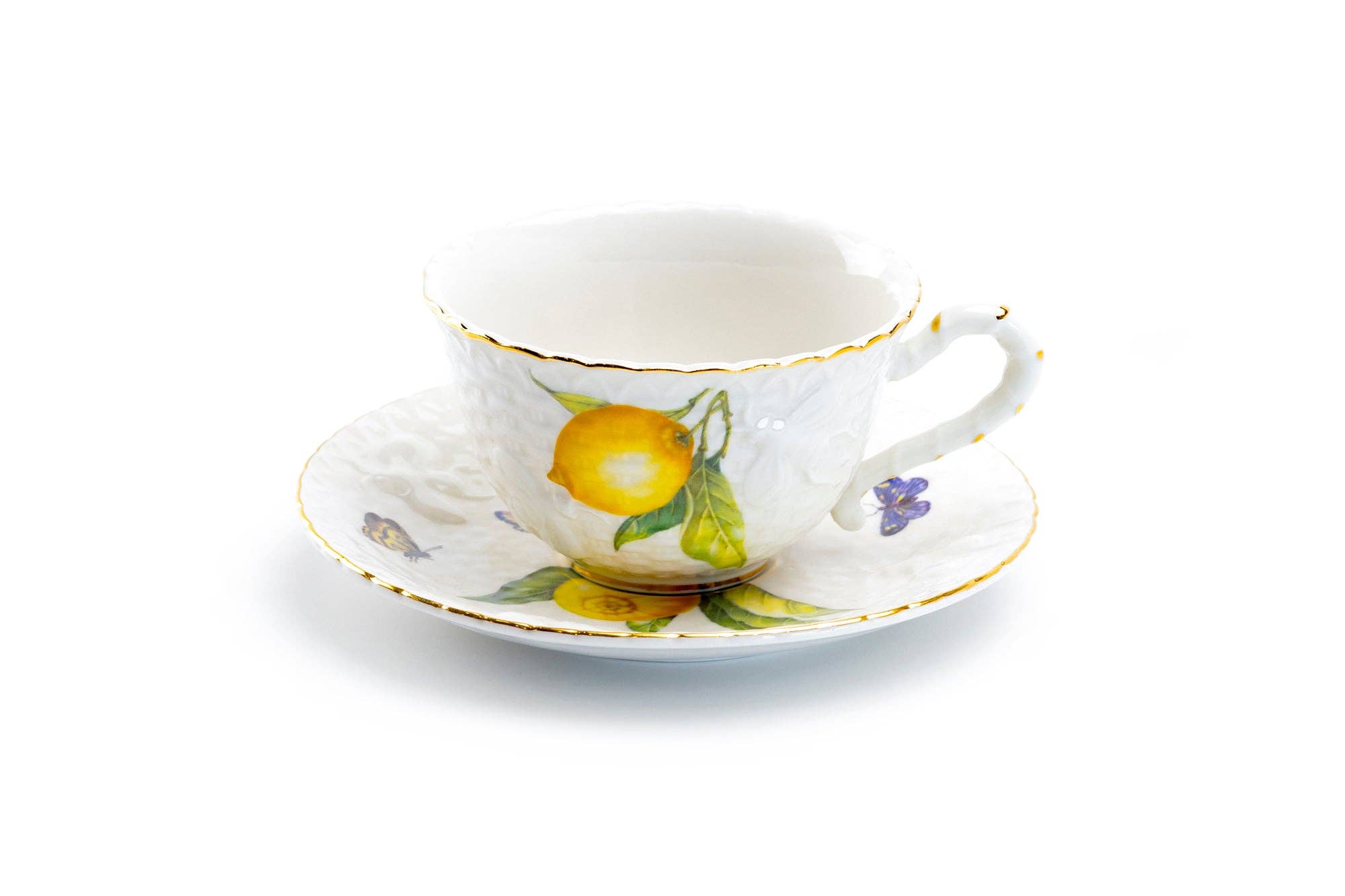 7oz Lemon Bee Fine Porcelain Cup and Saucer