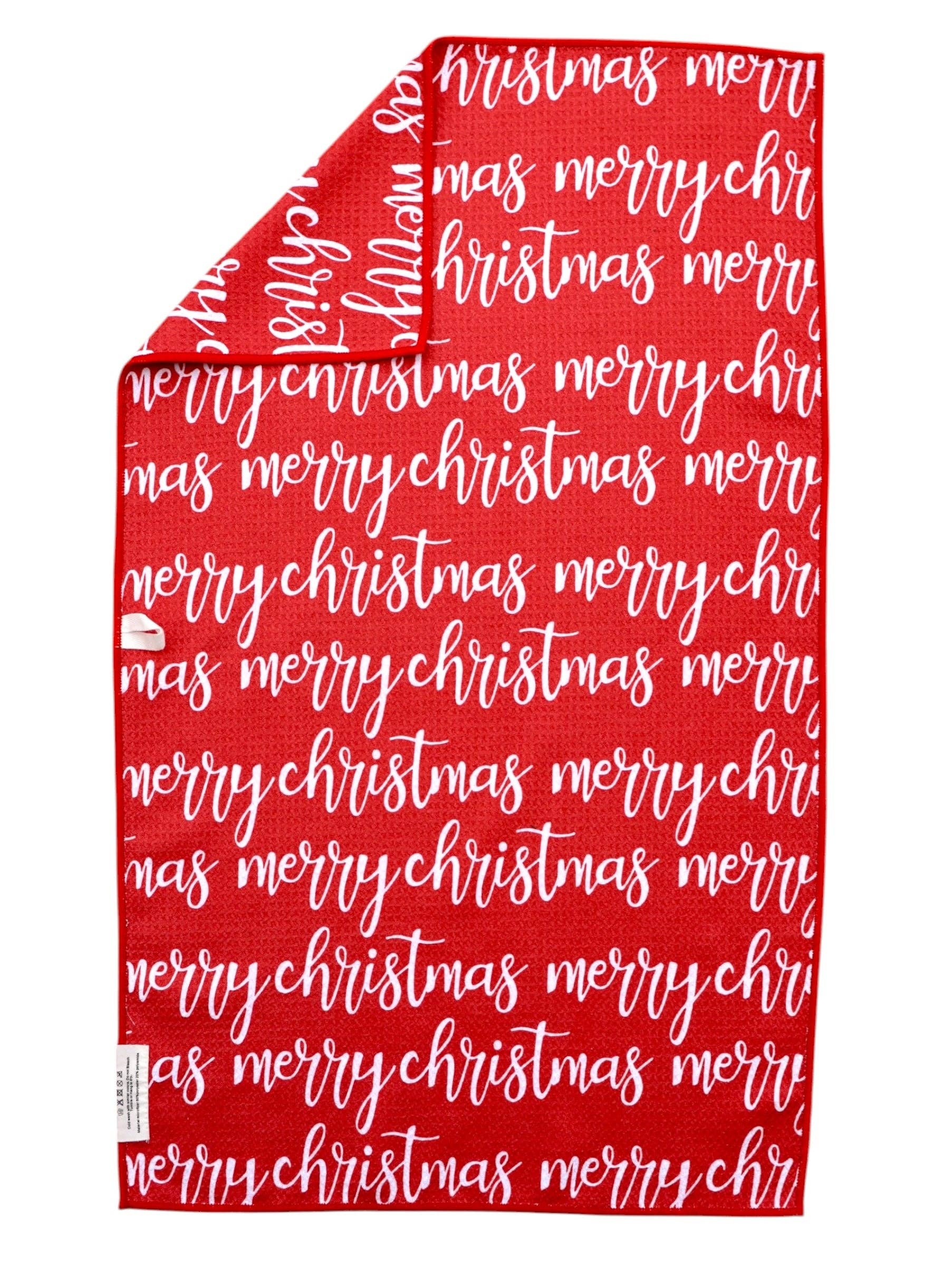 Crae.Home - A Very Merry Christmas: Double-Sided Hand Towel - Red / Hand Towel (17 in x 27 in)