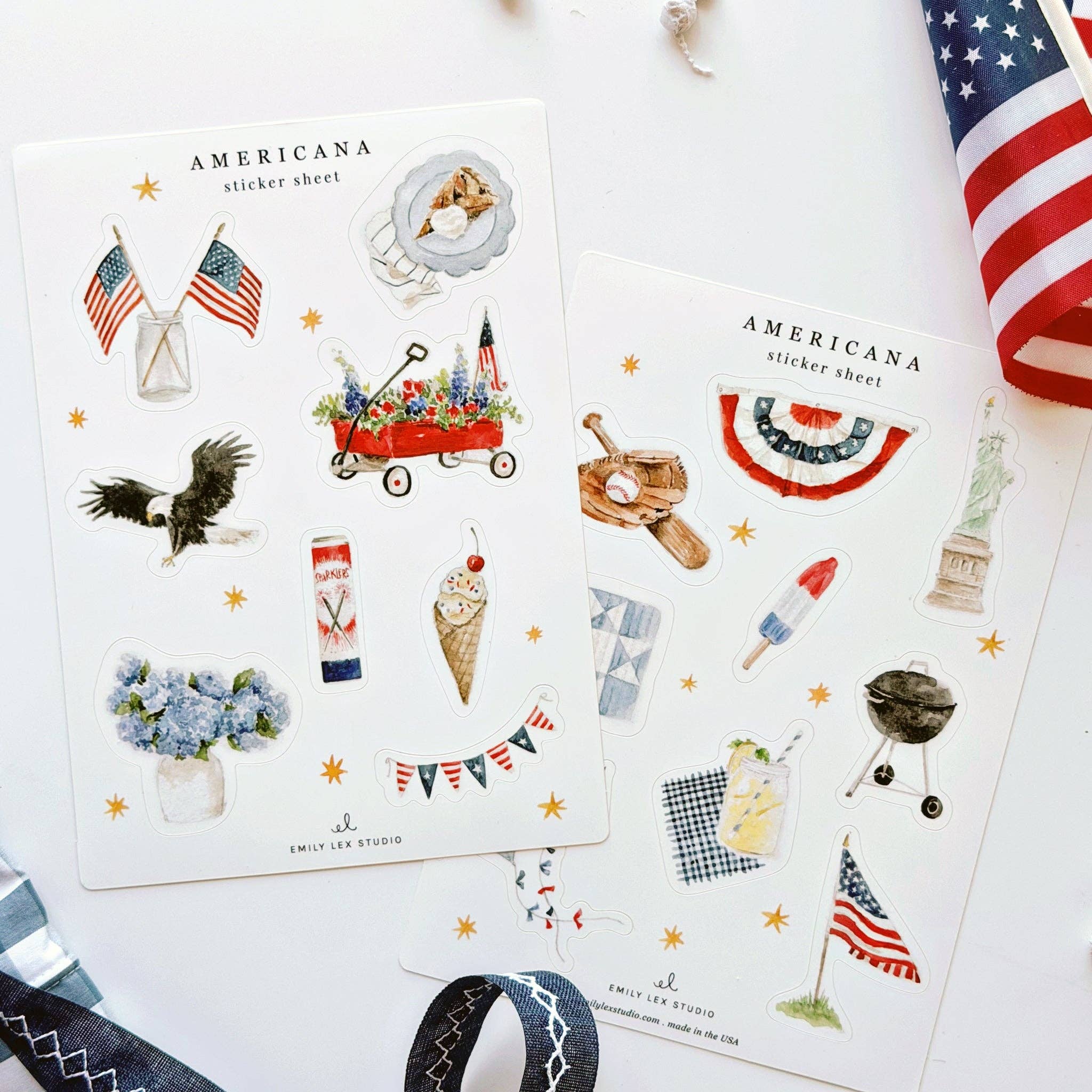 Americana sticker sheets