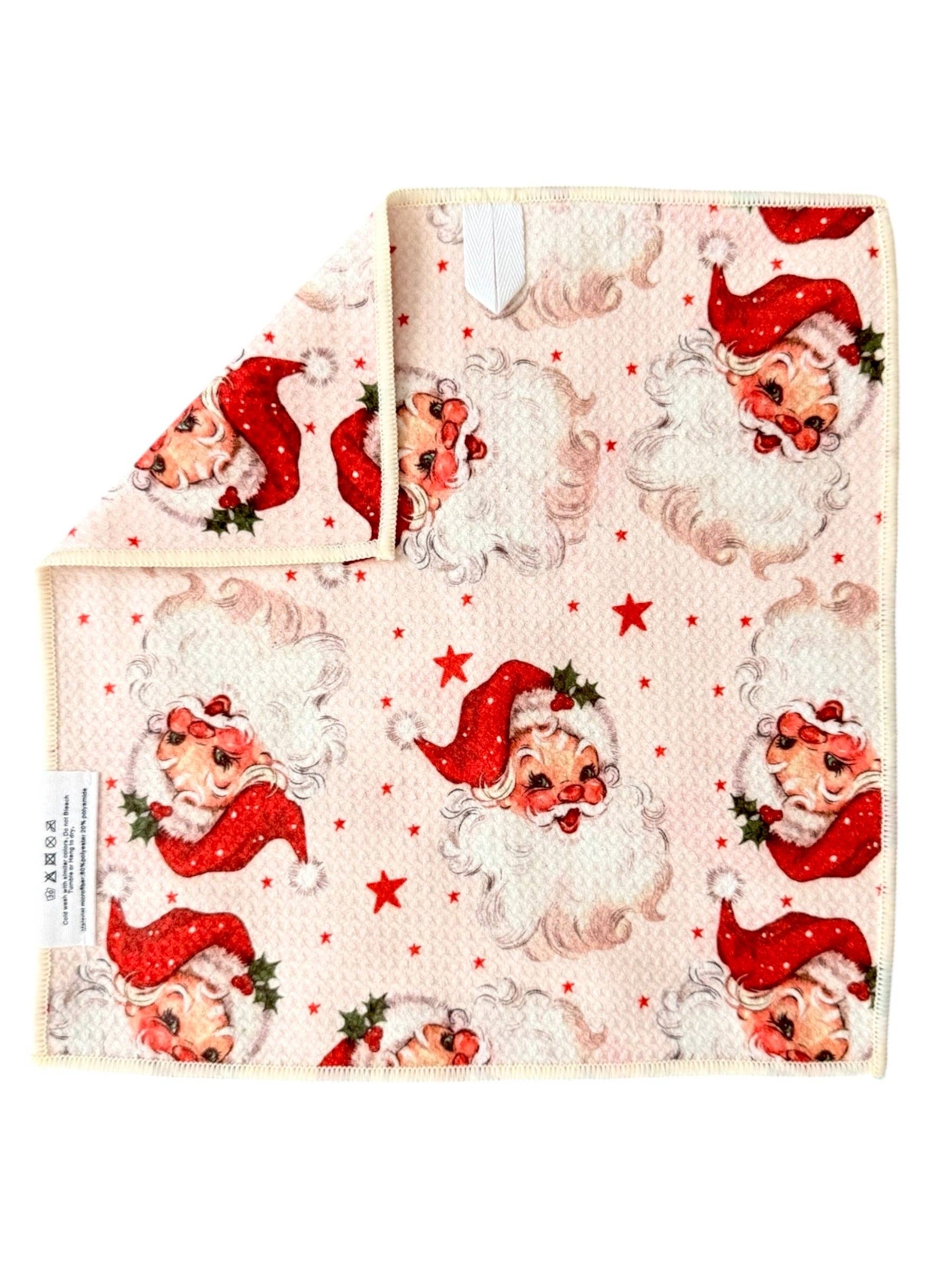 Crae.Home - Merry McSanta: Double-Sided Washcloth - Cream / Washcloth (12 in x 12 in)