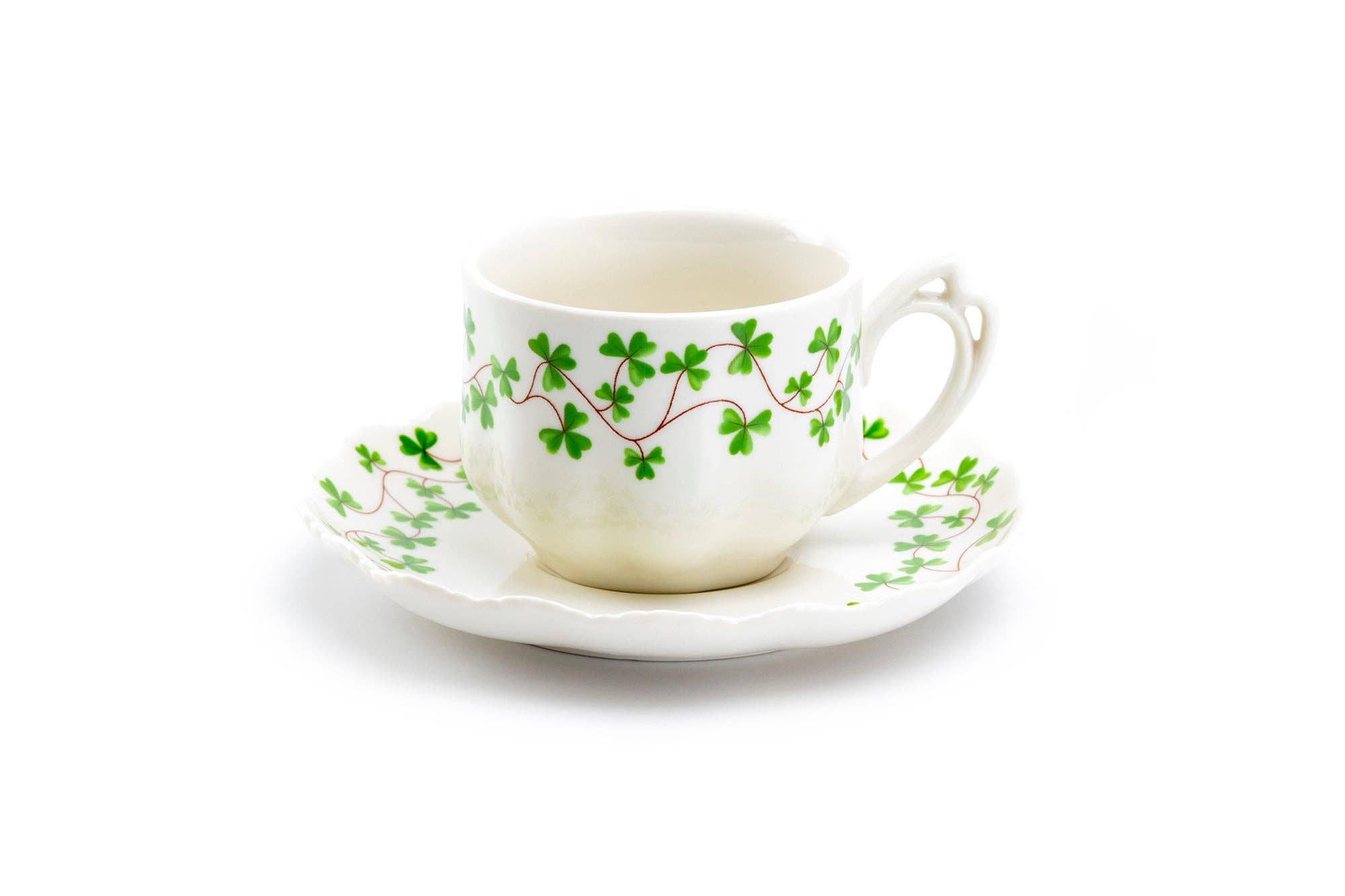 Shamrock 7oz Fine Porcelain Tea Cup and Saucer