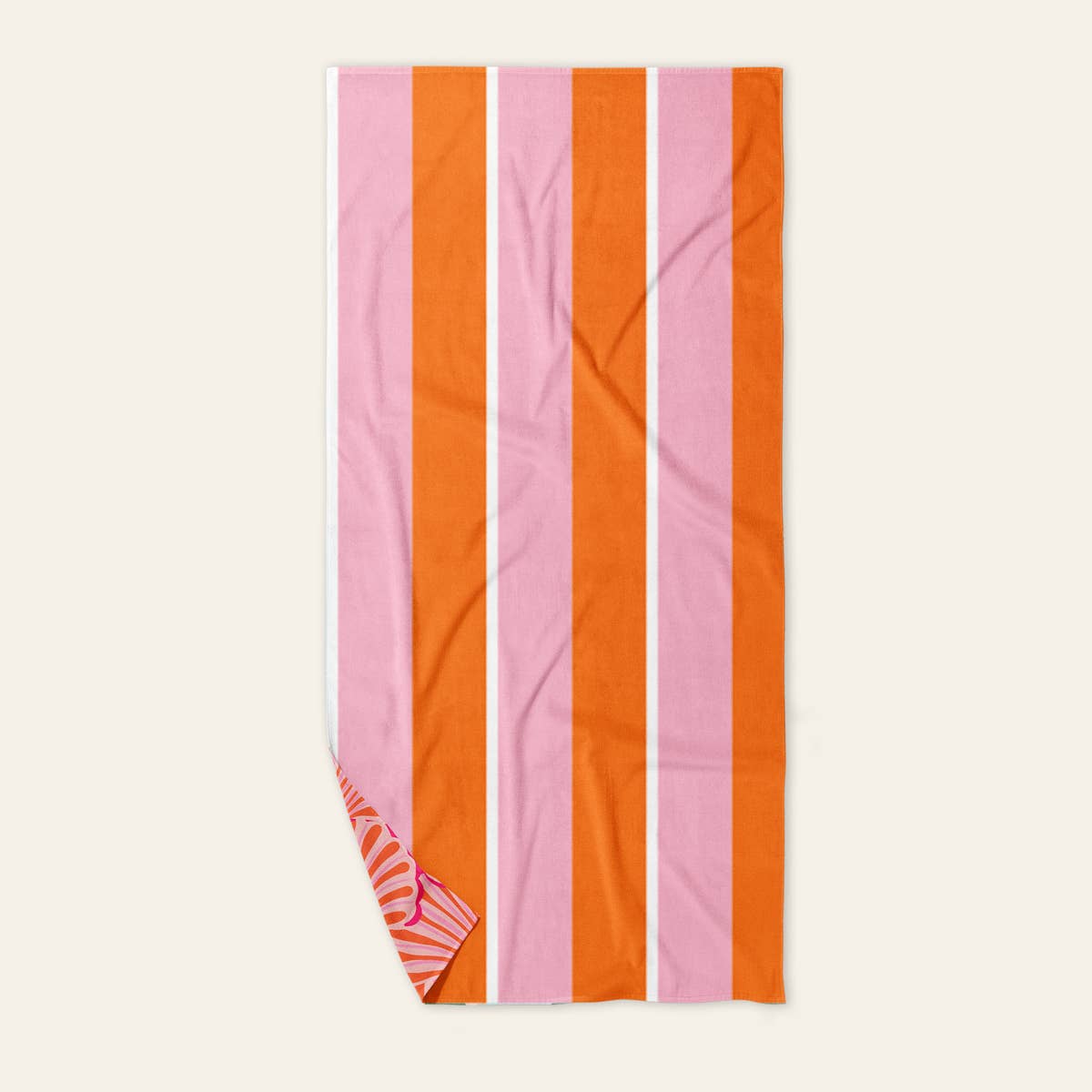 XL Quick-Dry Beach Towel–Sicily Stripes Pink