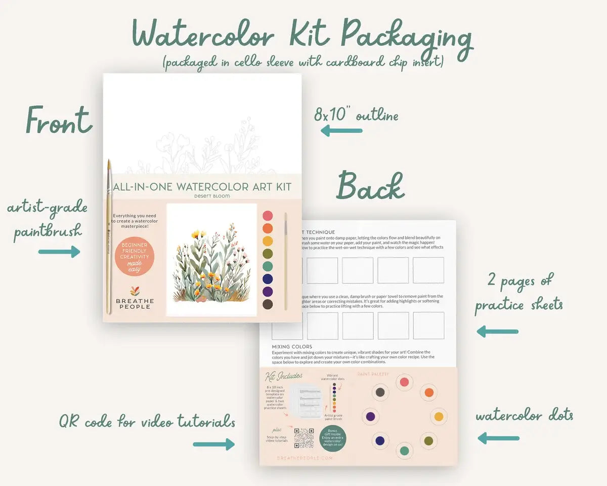 All-In-One Beginner Watercolor Kit - Wildflowers
