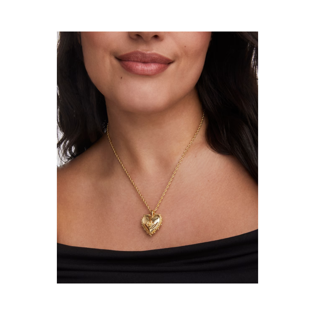 Mallory Rose Locket Necklace in Gold