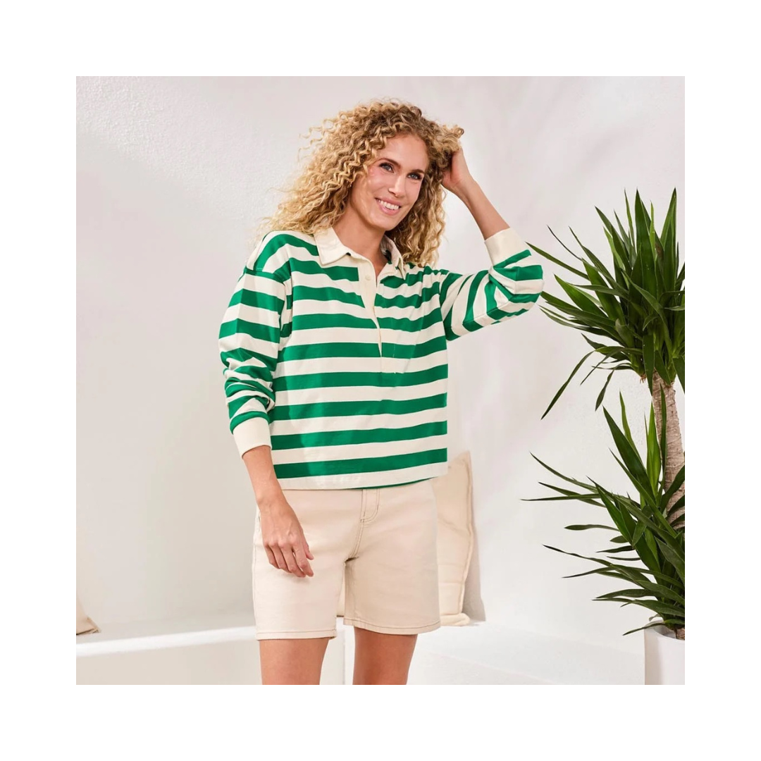 Green Rugby Polo Top