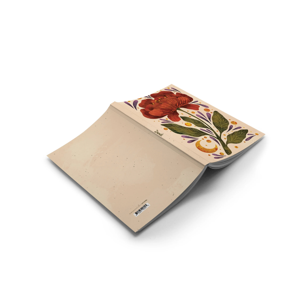 Burgundy Bloom Classic Layflat Notebook