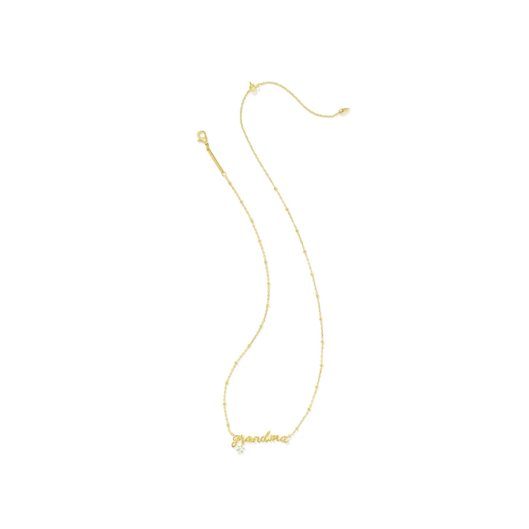 Grandma Gold Crystal Pendant Necklace
