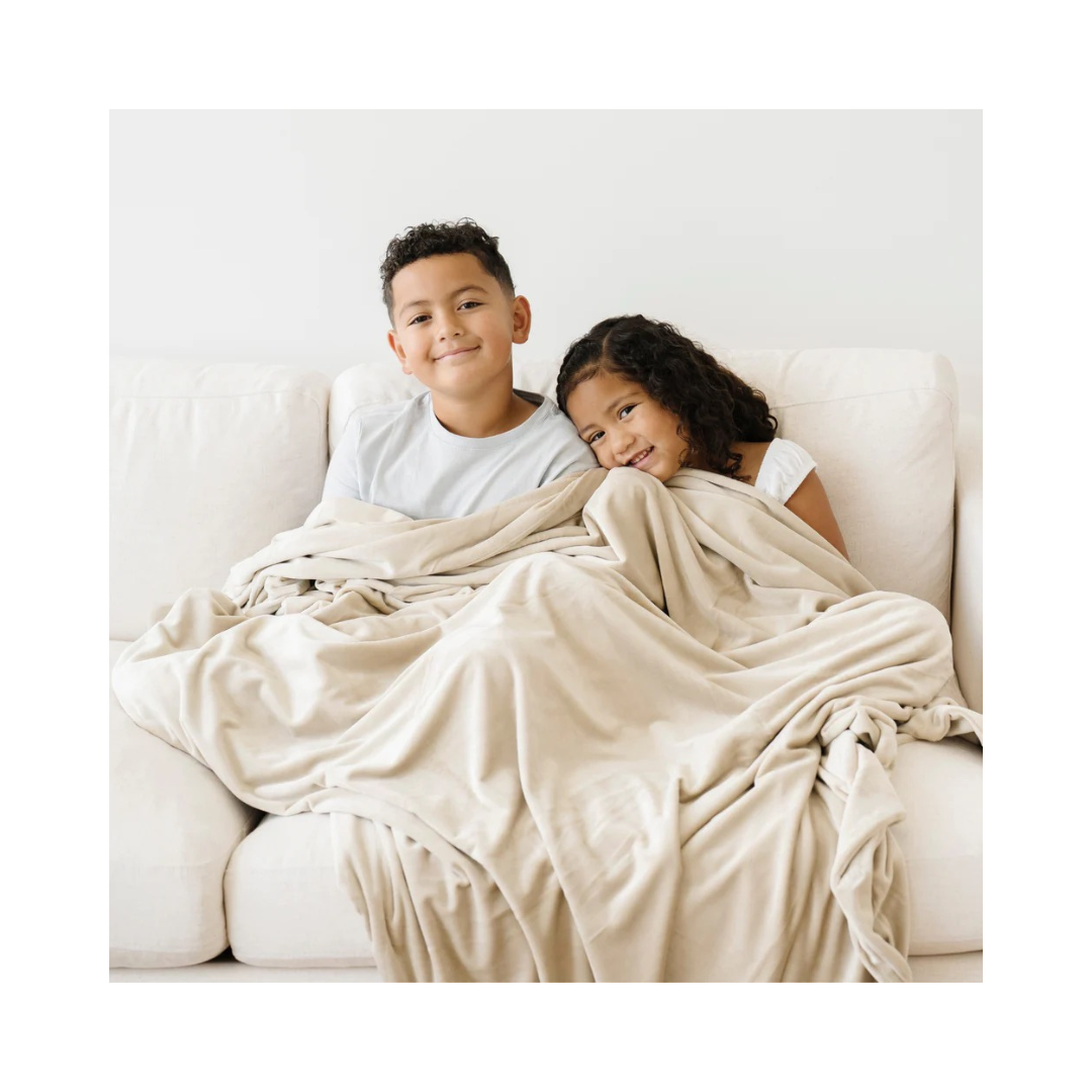 XL Minky Stretch Throw, Brown Rice